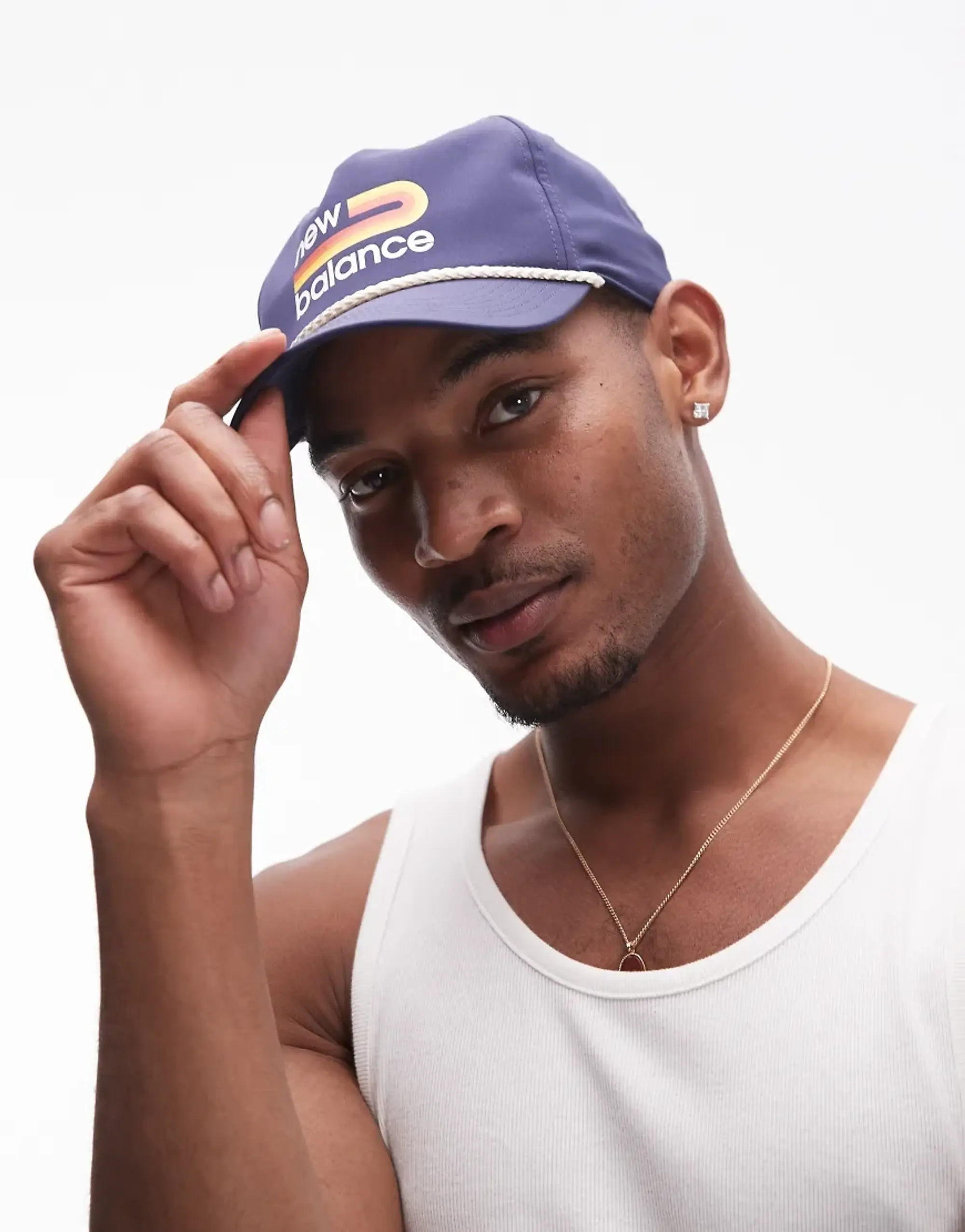 New Balance Graphic Logo Cap In Navy