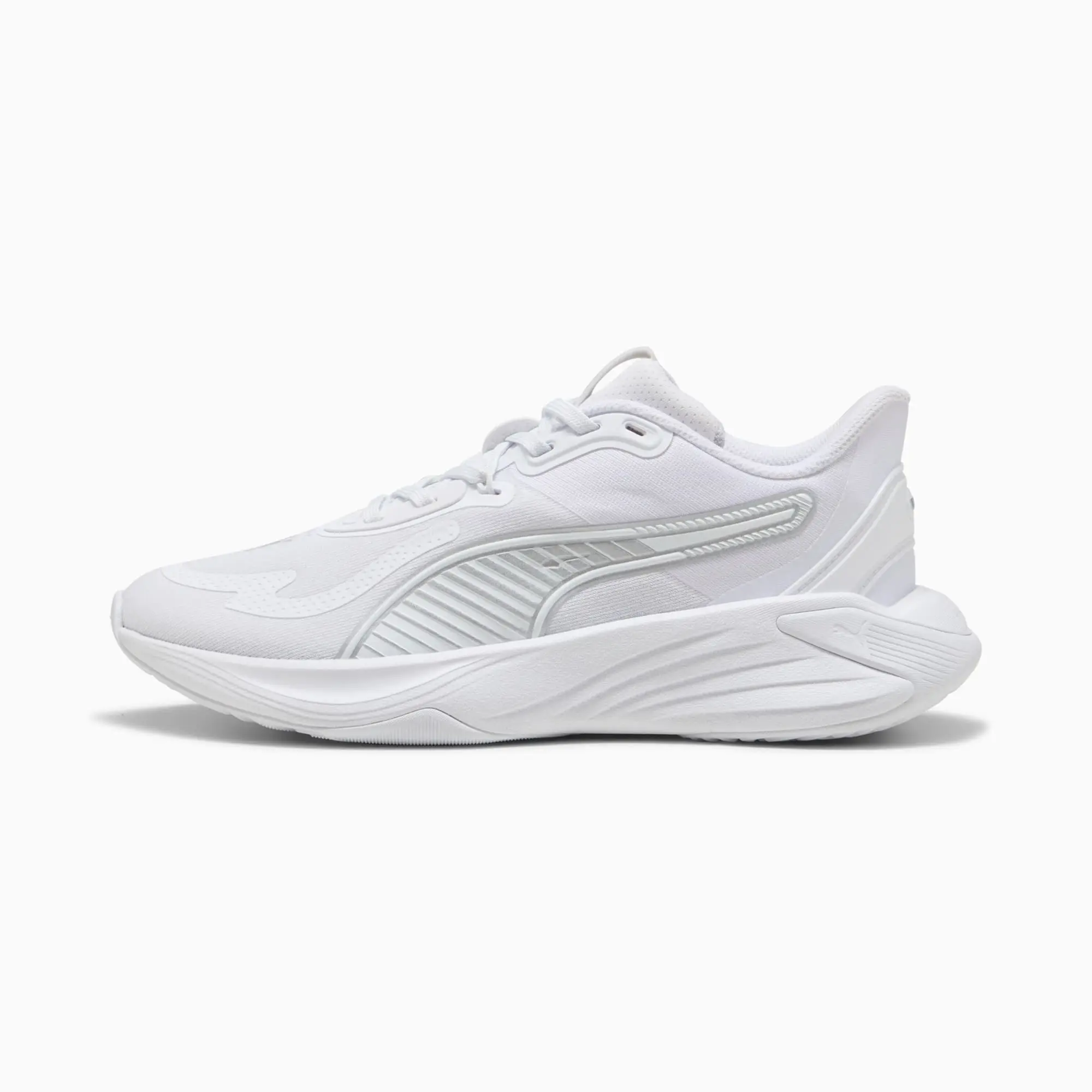 PUMA Pwr Hybrid Training Shoes Women, White/Silver, size 3