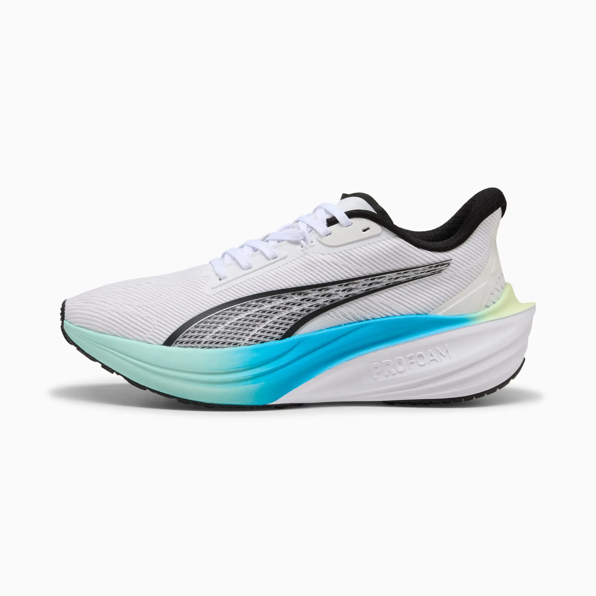 PUMA Darter Pro Running Shoes, White/Black/Mint Melt, size 10