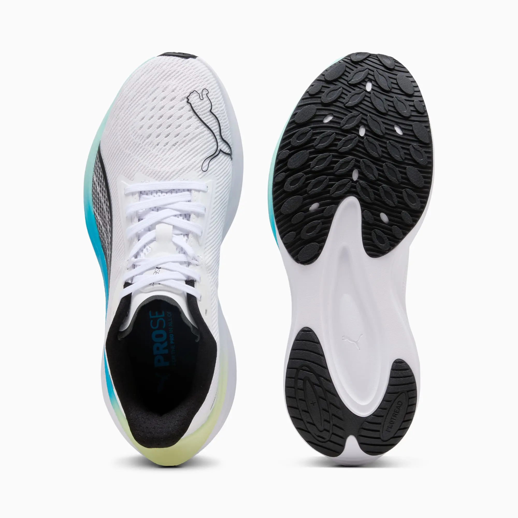 PUMA Darter Pro Running Shoes, White/Black/Mint Melt, size 10