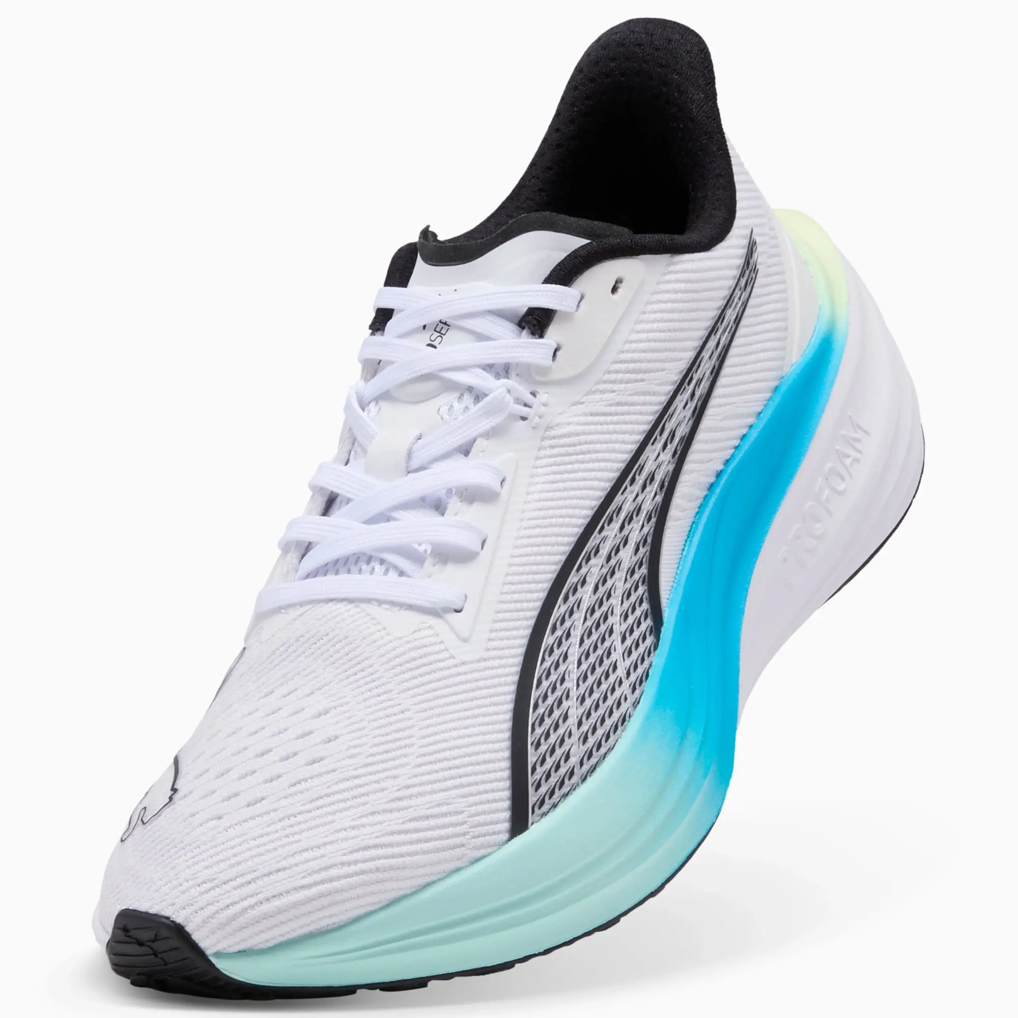 PUMA Darter Pro Running Shoes, White/Black/Mint Melt, size 10