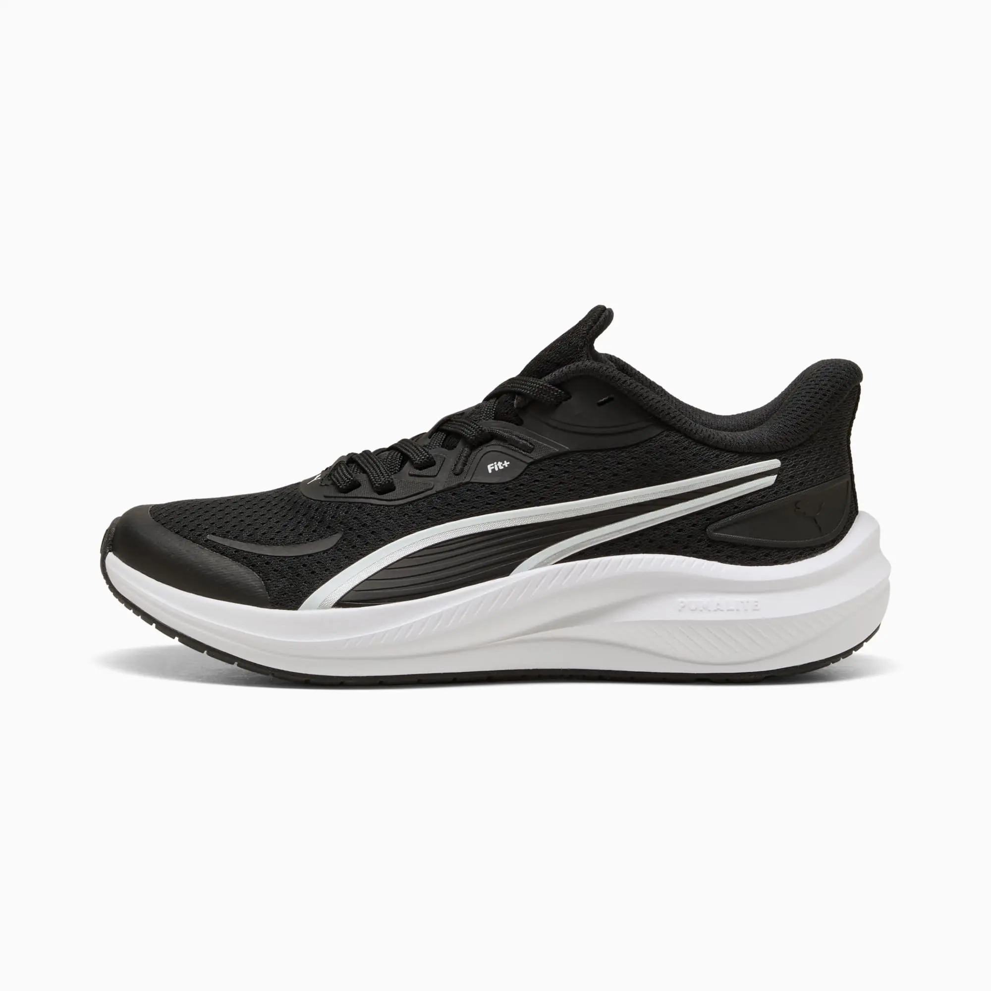 PUMA Skyrocket Lite 2 Shoes Youth, Black/White/Silver, size 3