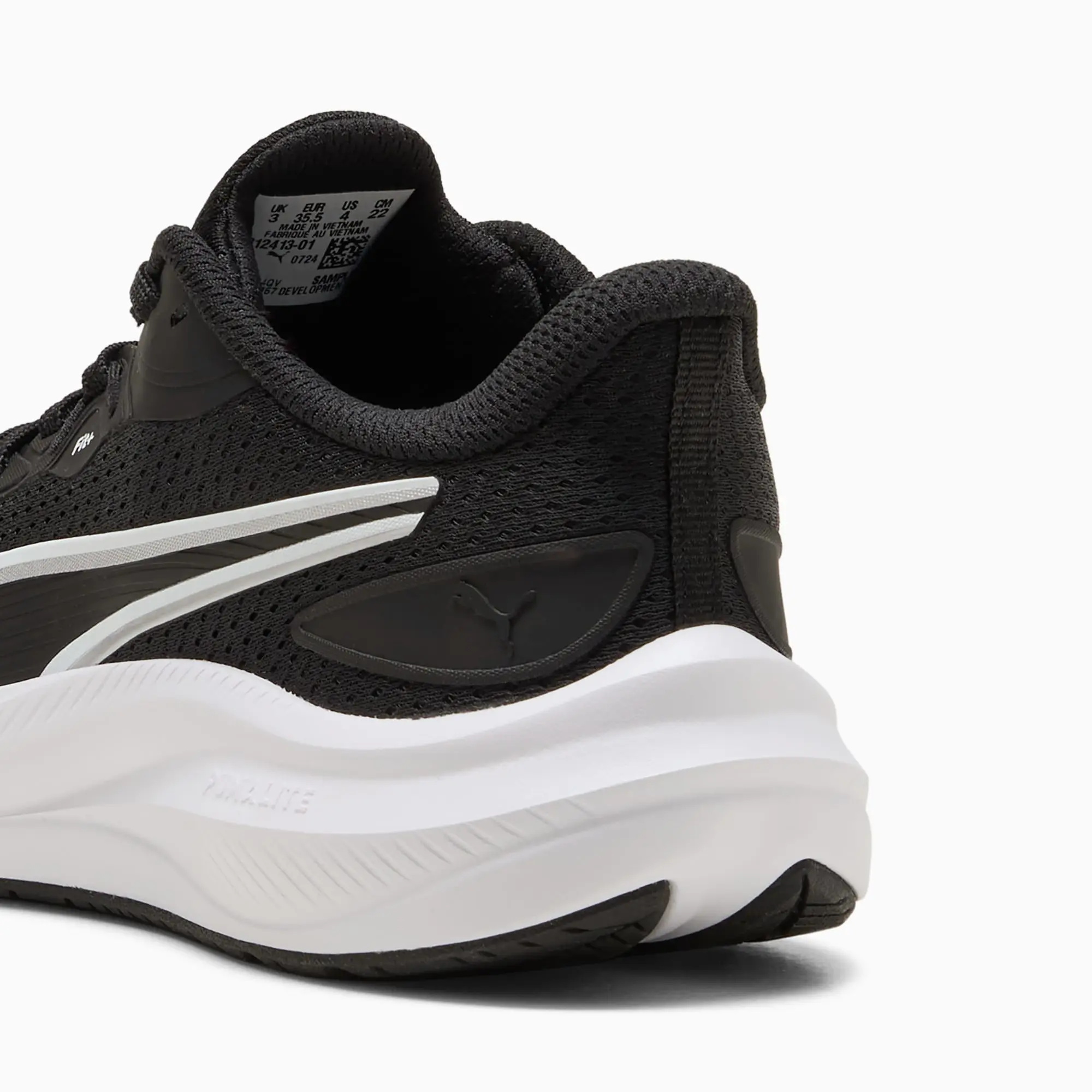PUMA Skyrocket Lite 2 Shoes Youth, Black/White/Silver, size 3