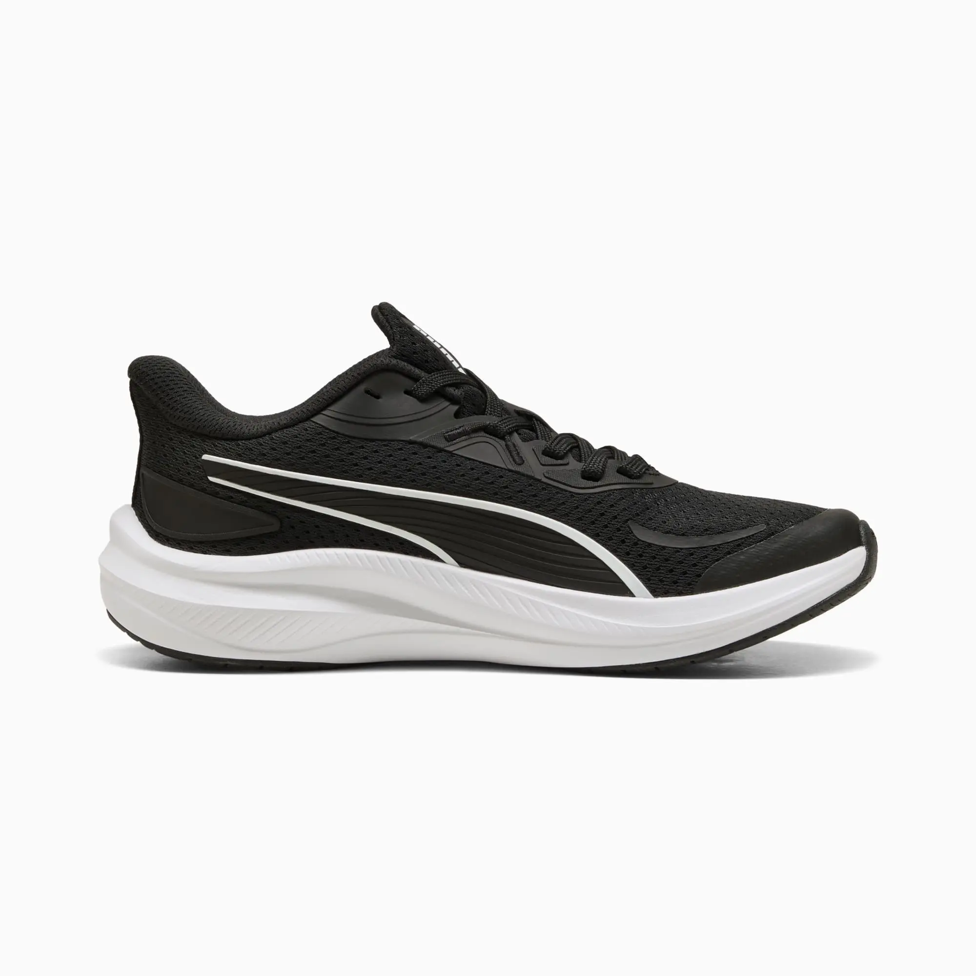 PUMA Skyrocket Lite 2 Shoes Youth, Black/White/Silver, size 3