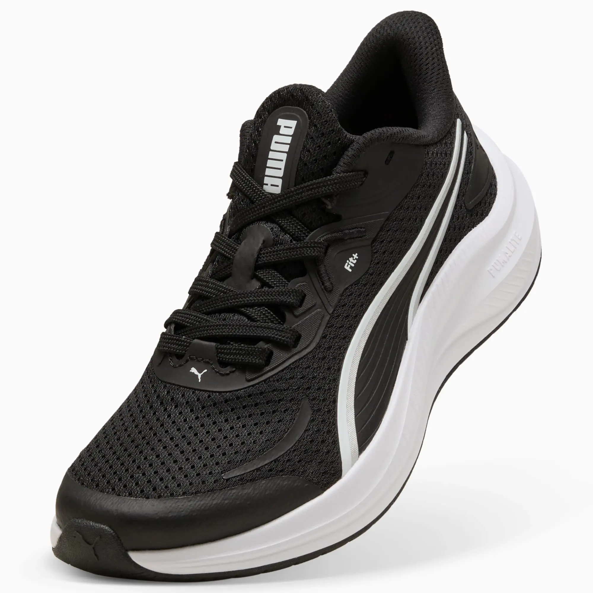PUMA Skyrocket Lite 2 Shoes Youth, Black/White/Silver, size 3