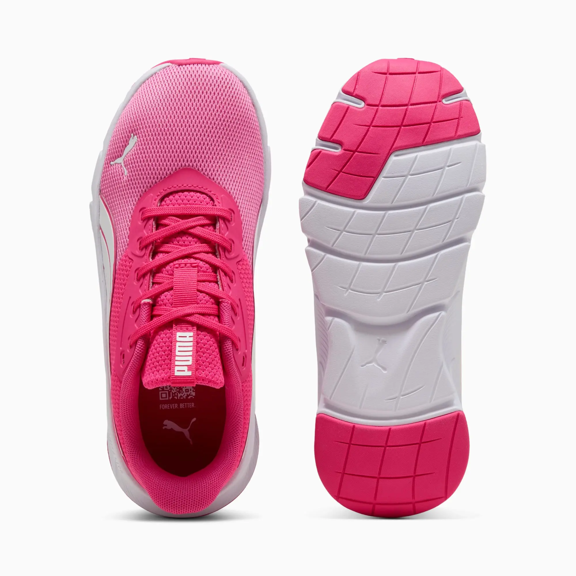 PUMA Flexfocus Lite Modern Running Shoes Youth, Glowing Pink/Posie Pink/White, size 3