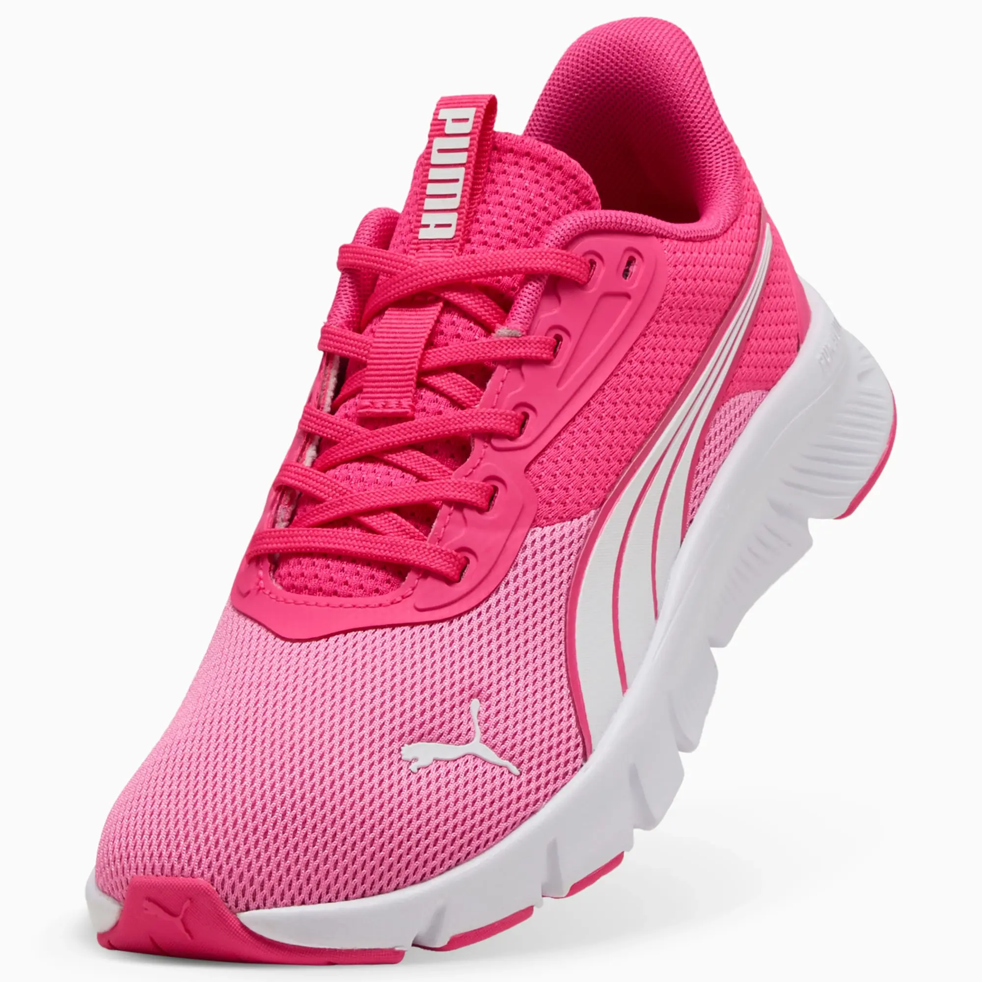 PUMA Flexfocus Lite Modern Running Shoes Youth, Glowing Pink/Posie Pink/White, size 3