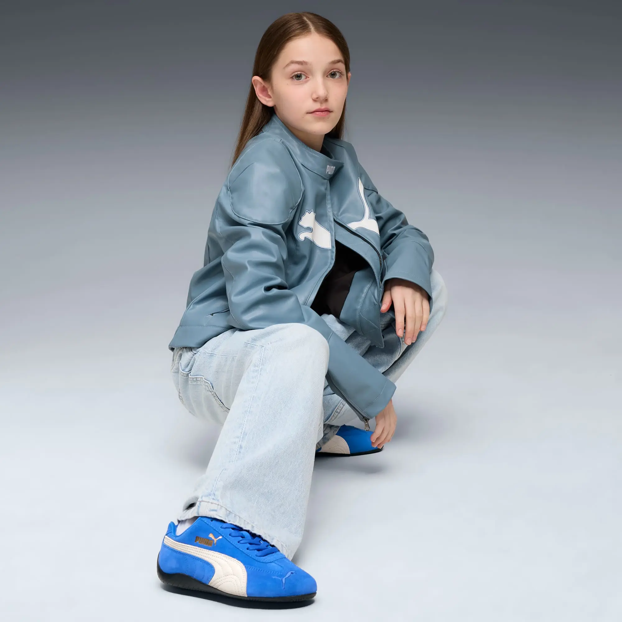PUMA SpeedCat Sneakers Youth, Mountain Blue/Frosted Ivory, size 3