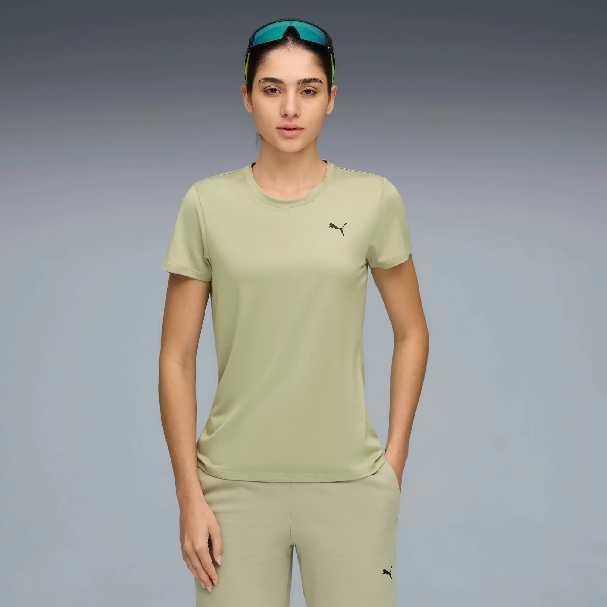 PUMA Train All Day Essentials Crew Tee Women, Lux Army, size 3XL