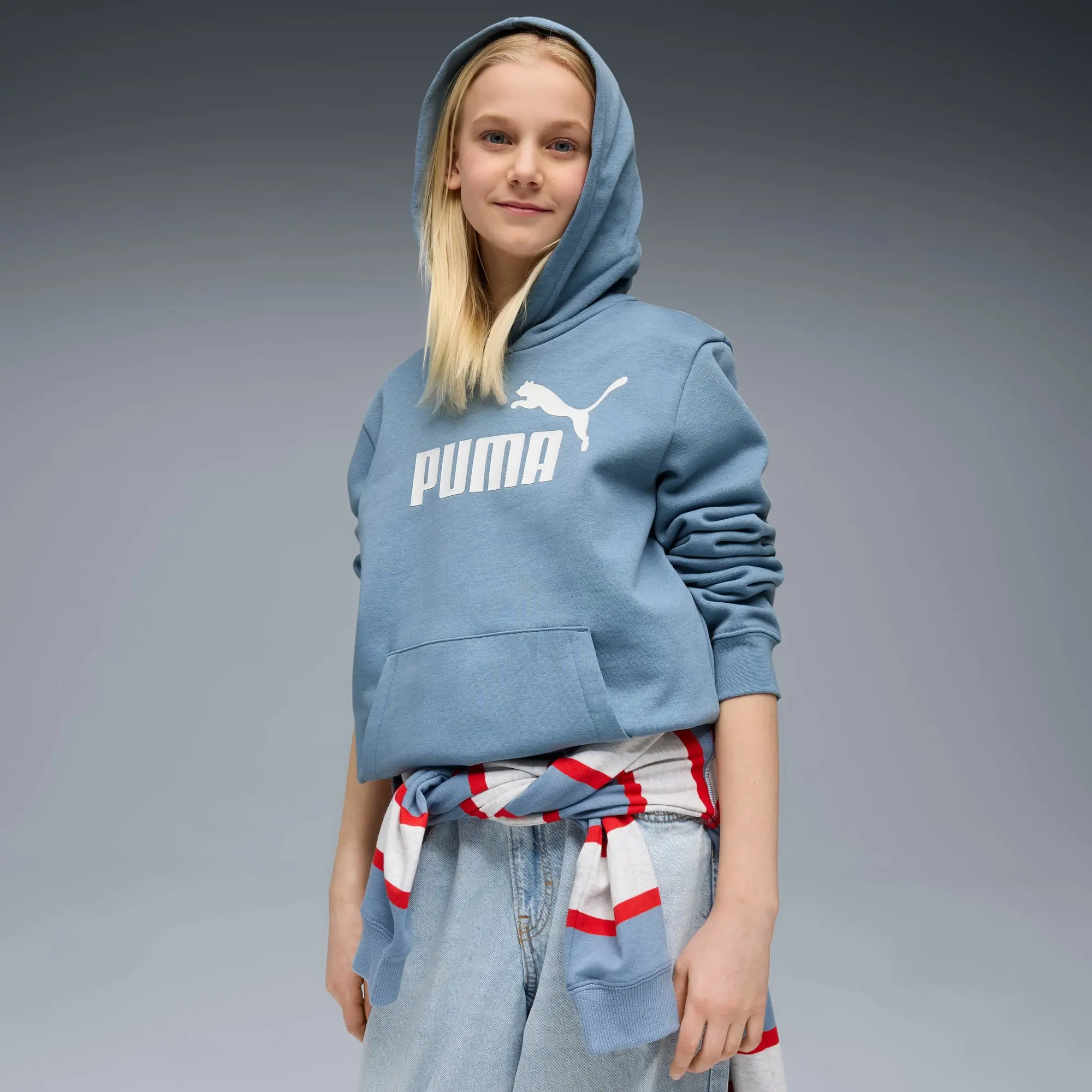 PUMA Ess No. 1 Logo Fleece Hoodie Youth, Cool Blue, size 11-12 Youth