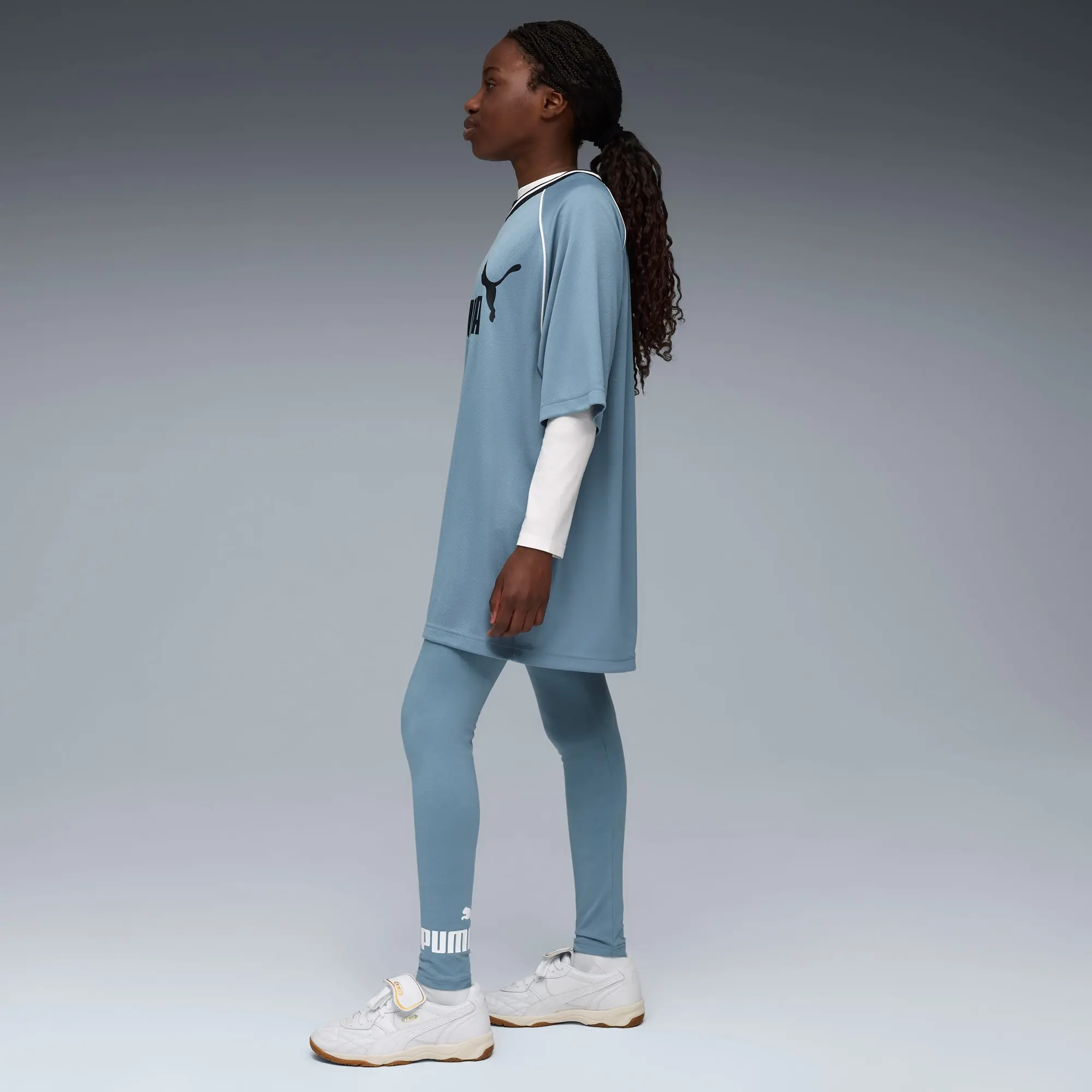 PUMA Ess No. 1 Logo Leggings Youth, Cool Blue, size 11-12 Youth