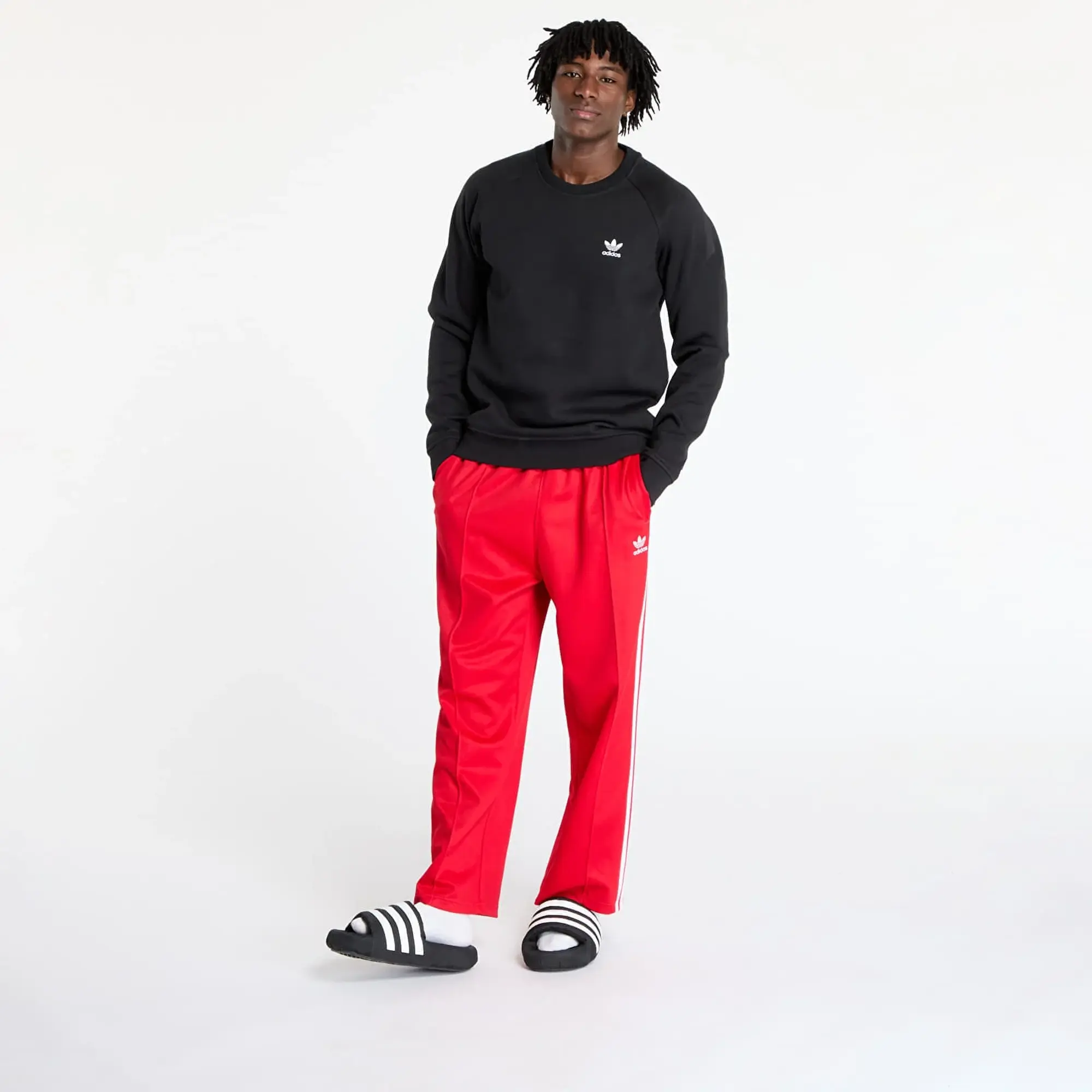 Pants Adidas Adicolor Baggy Fit Firebird Track Pants Better Scarlet/ Medium Grey Heather S