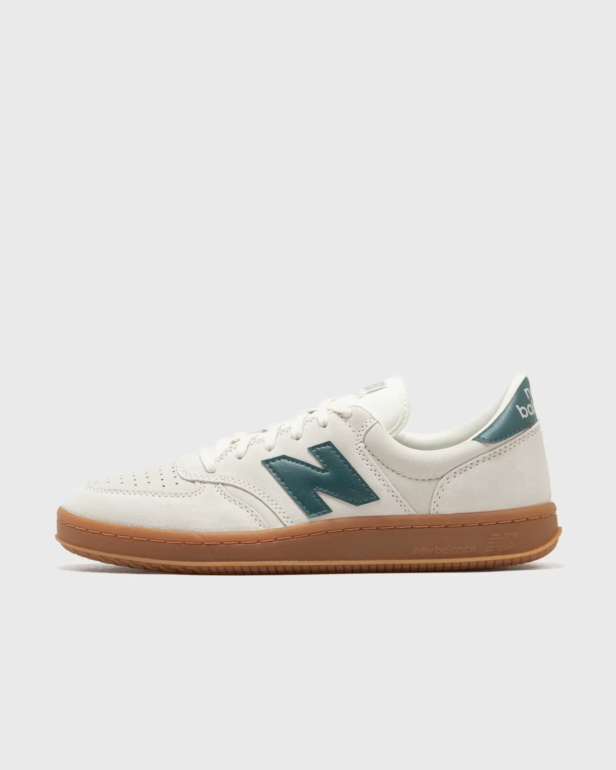 New Balance Men's T500 in White/Green/Grey/Beige Leather