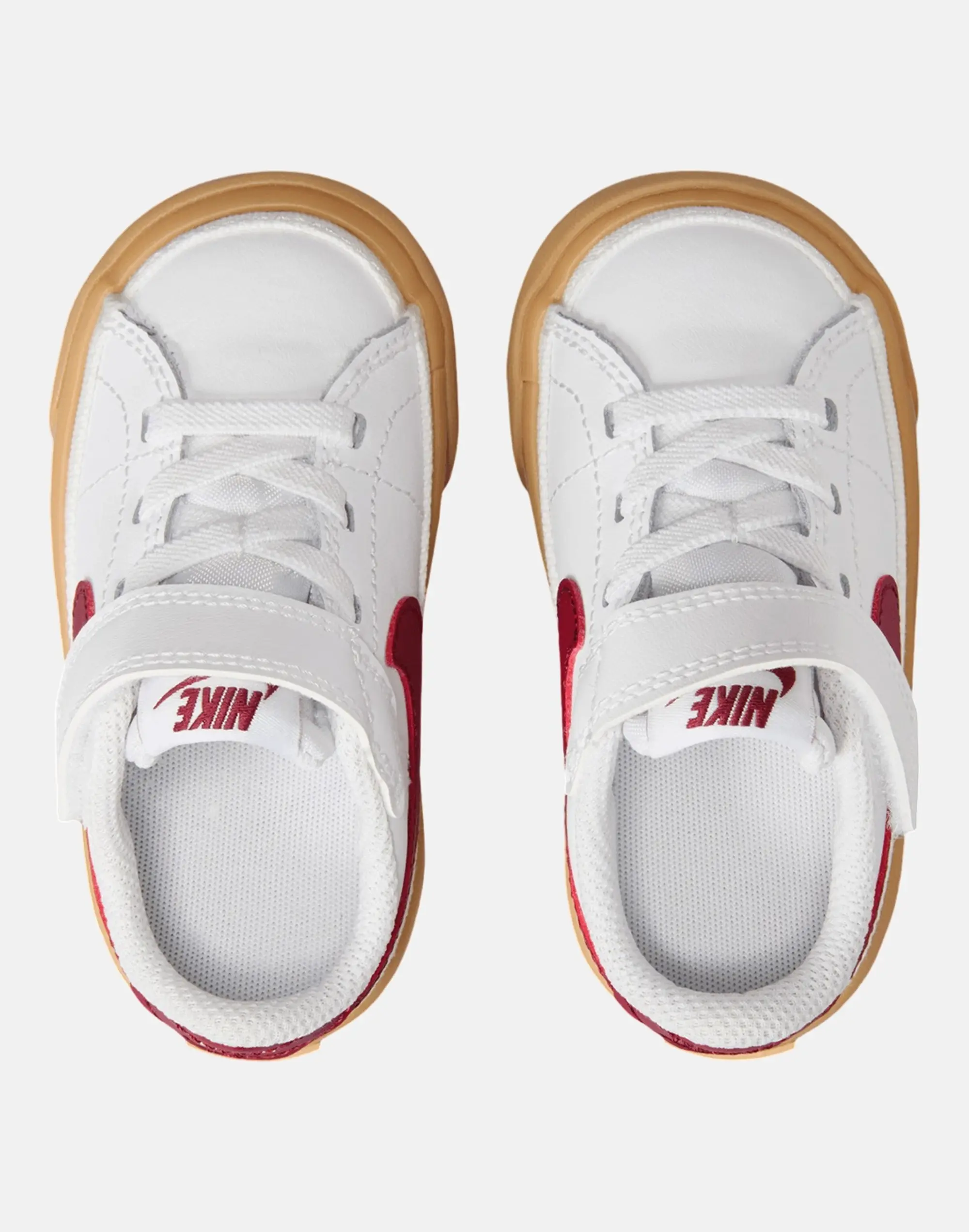 Nike Infant Court Legacy Trainers in White/Red 
