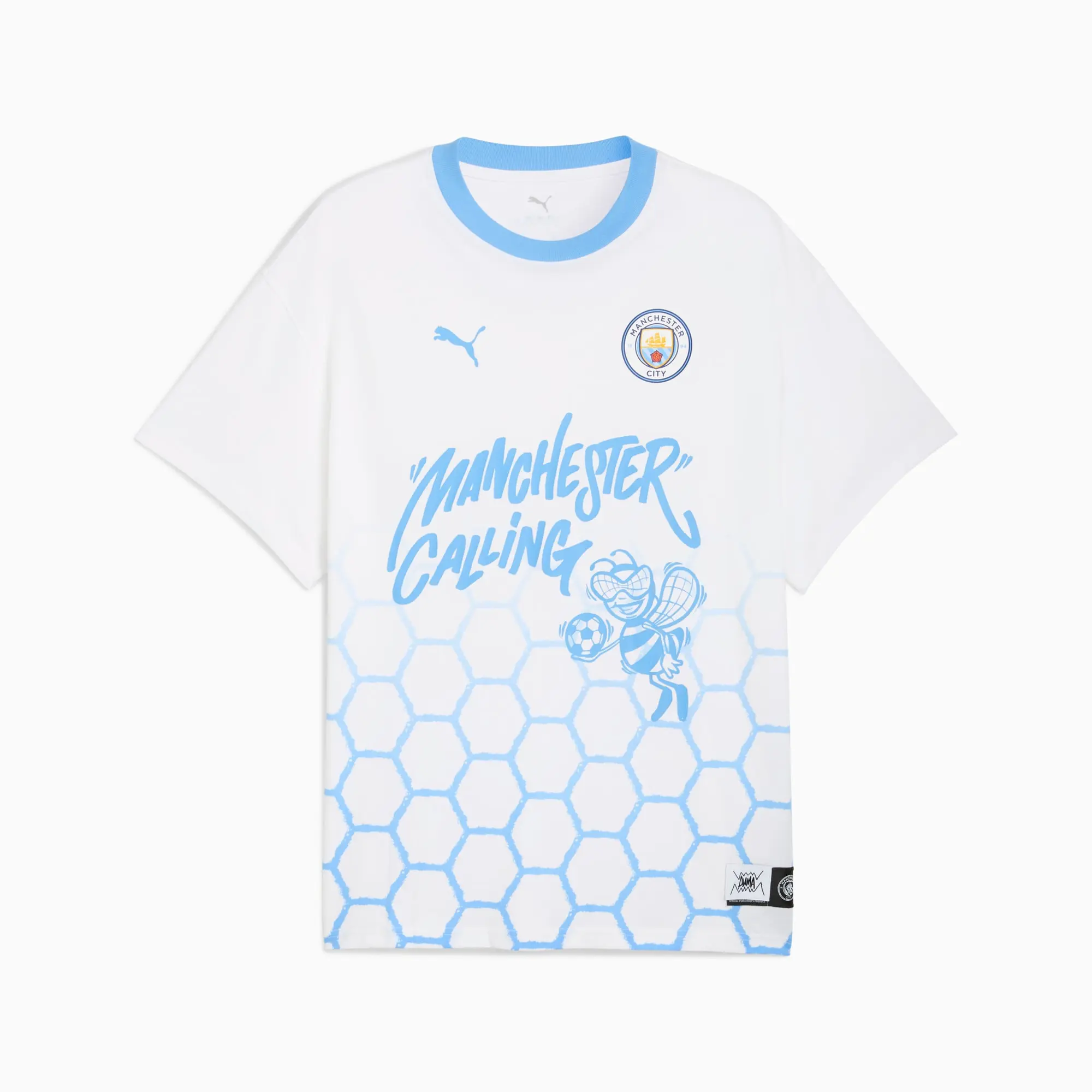 PUMA Hoops x Manchester City Basketball T-Shirt Men, White, size 3XL