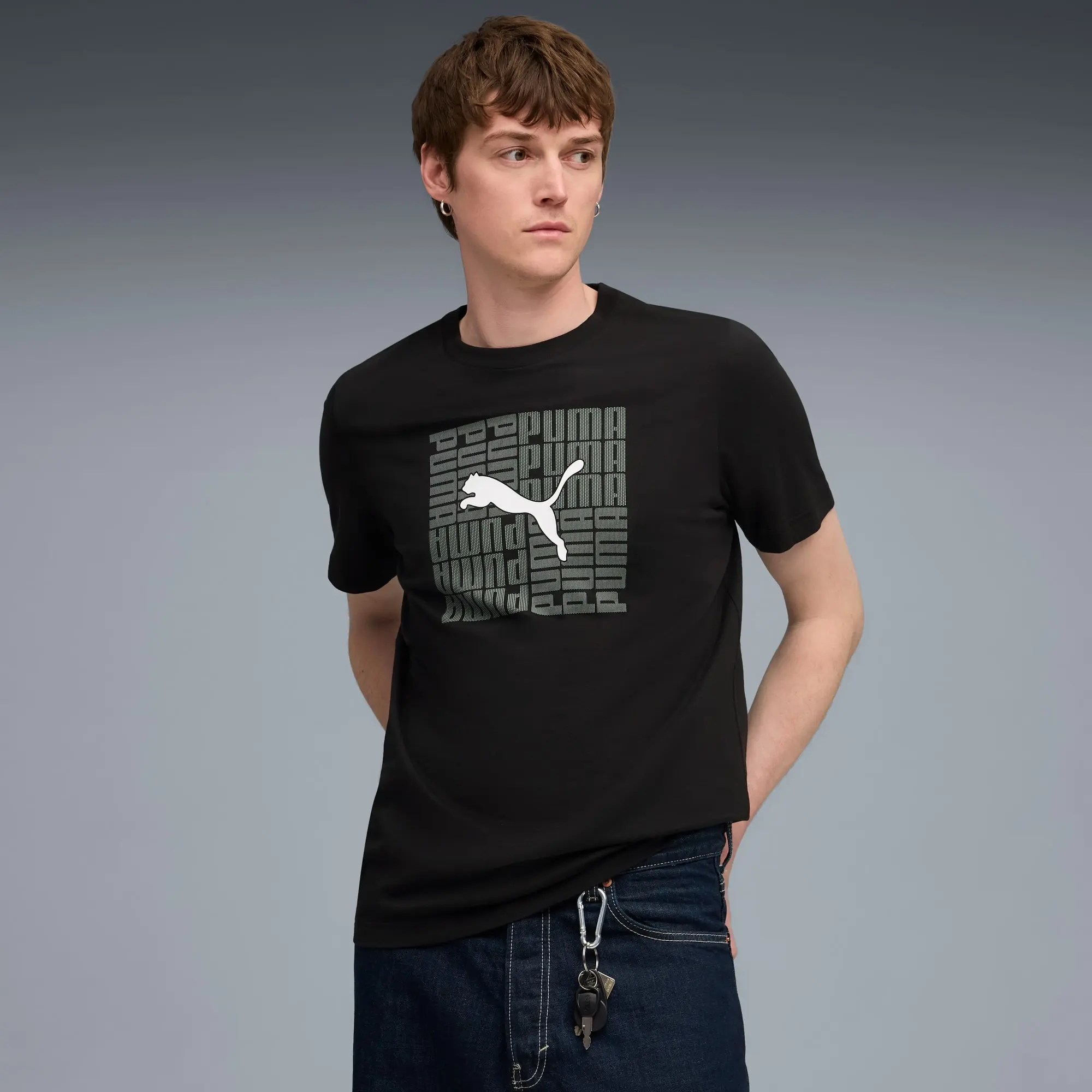 PUMA Graphic Box T-Shirt Men, Black, size Large