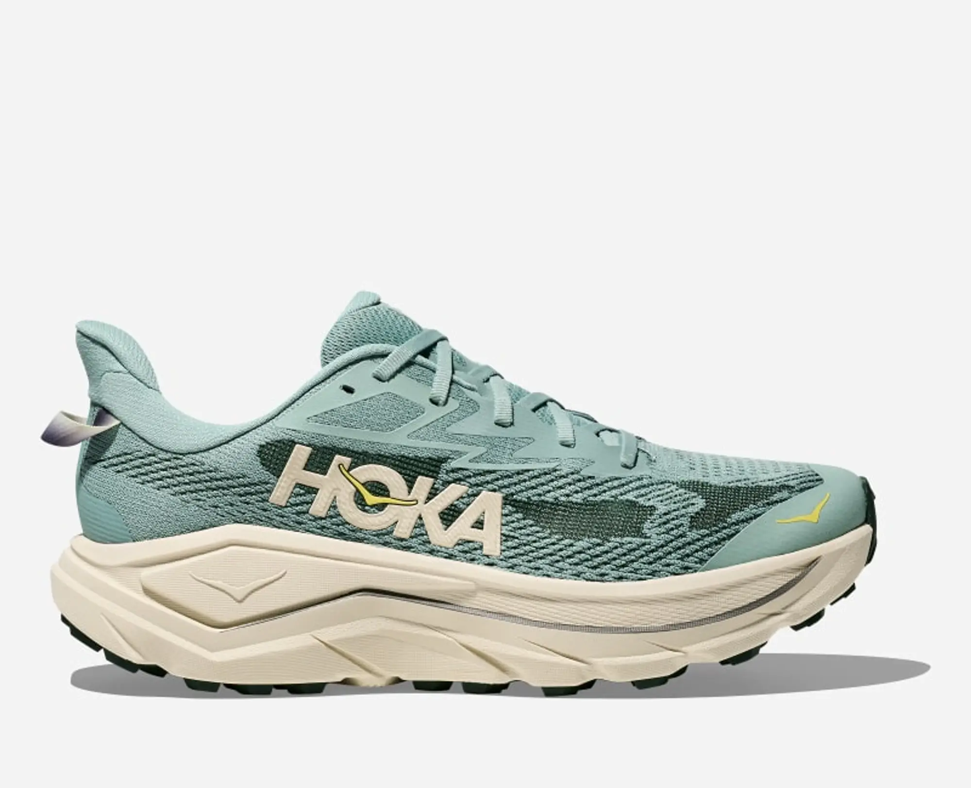 Hoka Men's Challenger 8 Road Running Shoes In Jade/Truffle Salt