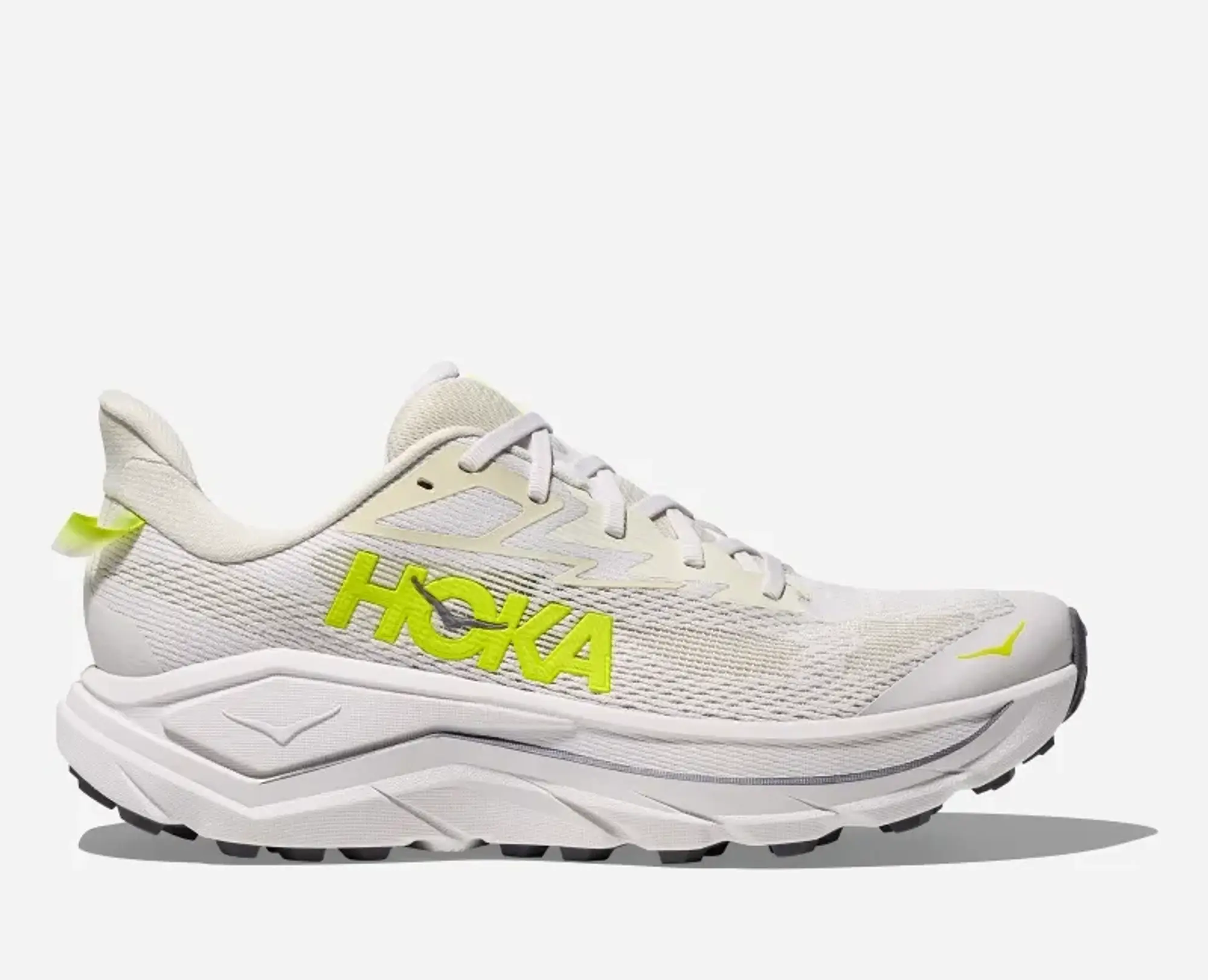 Hoka Men's Challenger 8 Road Running Shoes In White/Neon Hoka Citrus