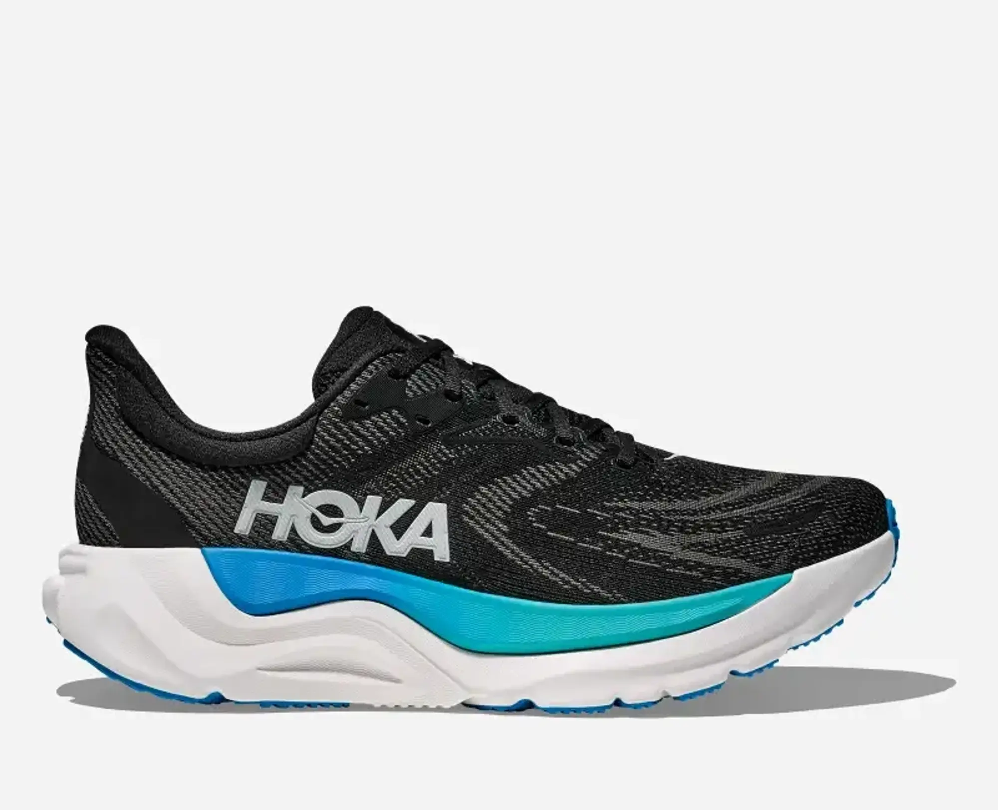 Hoka Men's Arahi 8 Road Running Shoes In Black/Skyward Blue