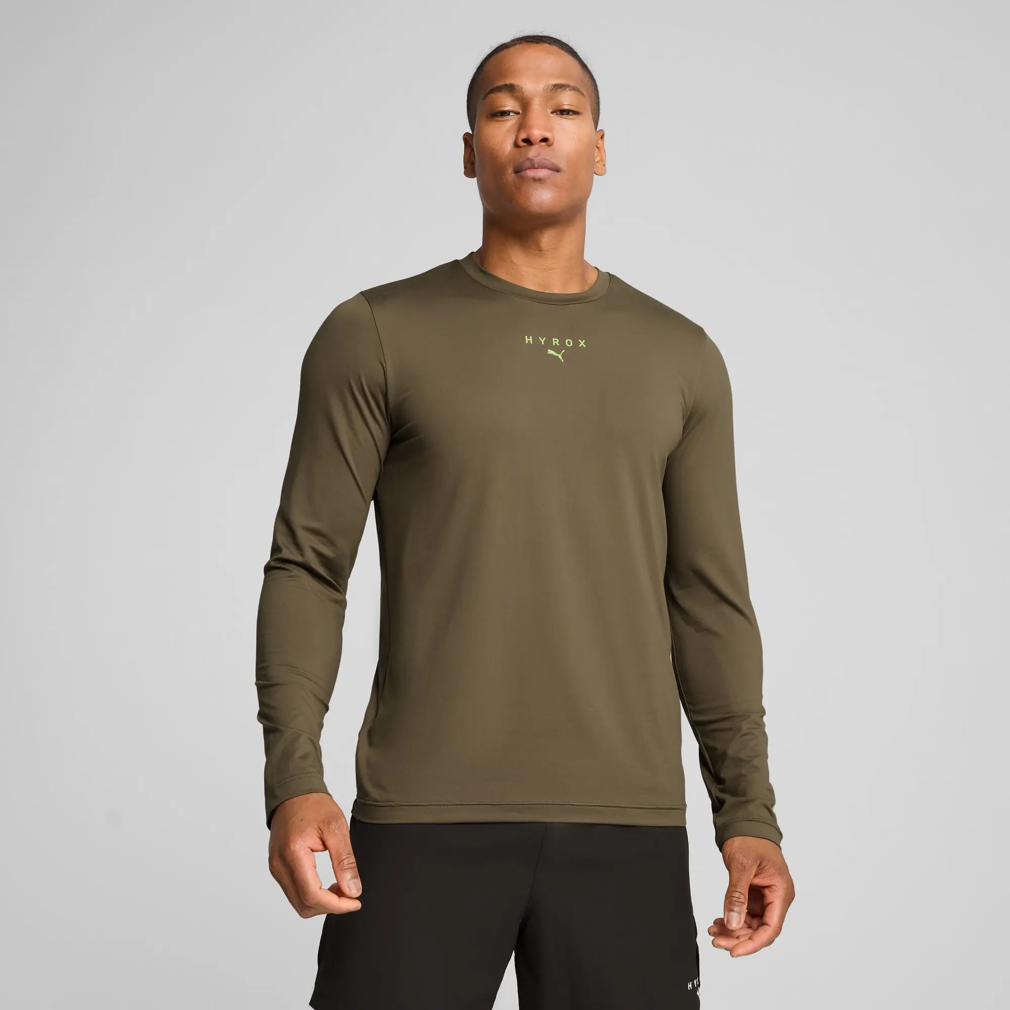 PUMA x HYROX Cloudspun Long-Sleeve T-Shirt Men, Loden Green, size 3XL