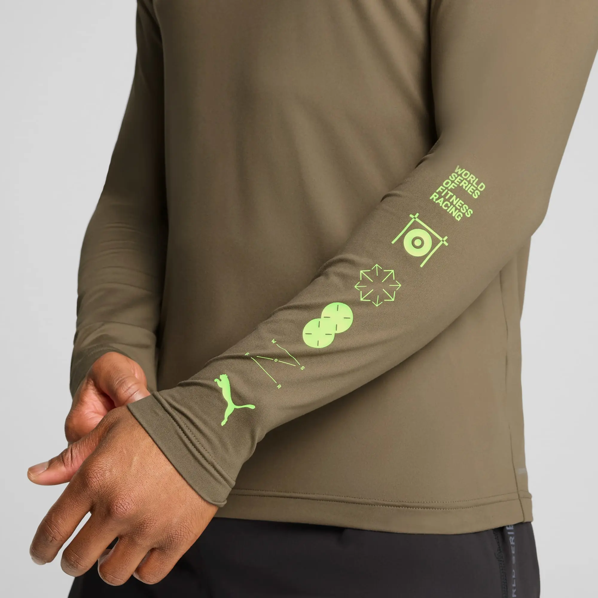 PUMA x HYROX Cloudspun Long-Sleeve T-Shirt Men, Loden Green, size 3XL