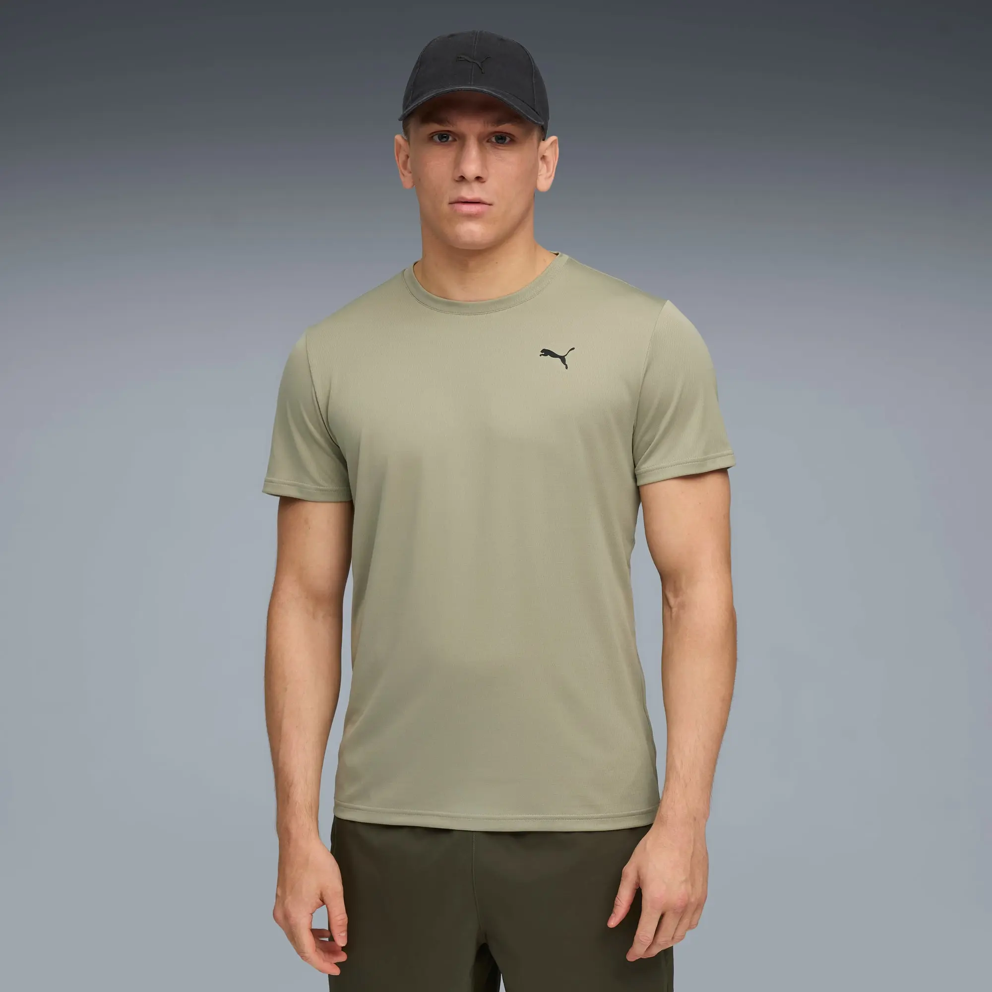 PUMA Train All Day Essentials Poly Texture T-Shirt Men, Lux Army, size 3XL