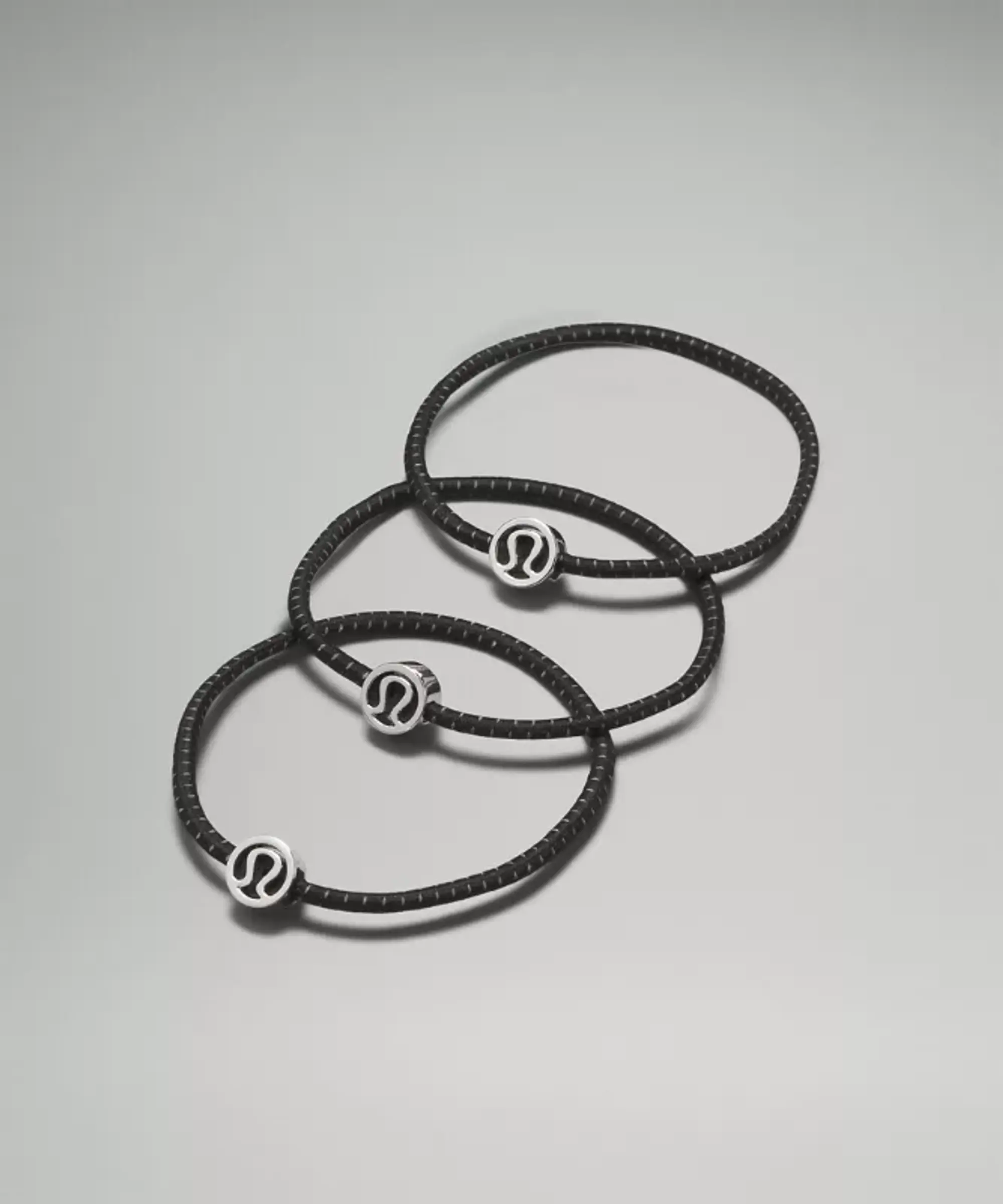 lululemon – Glow On Hair Ties 3 Pack – Color Black