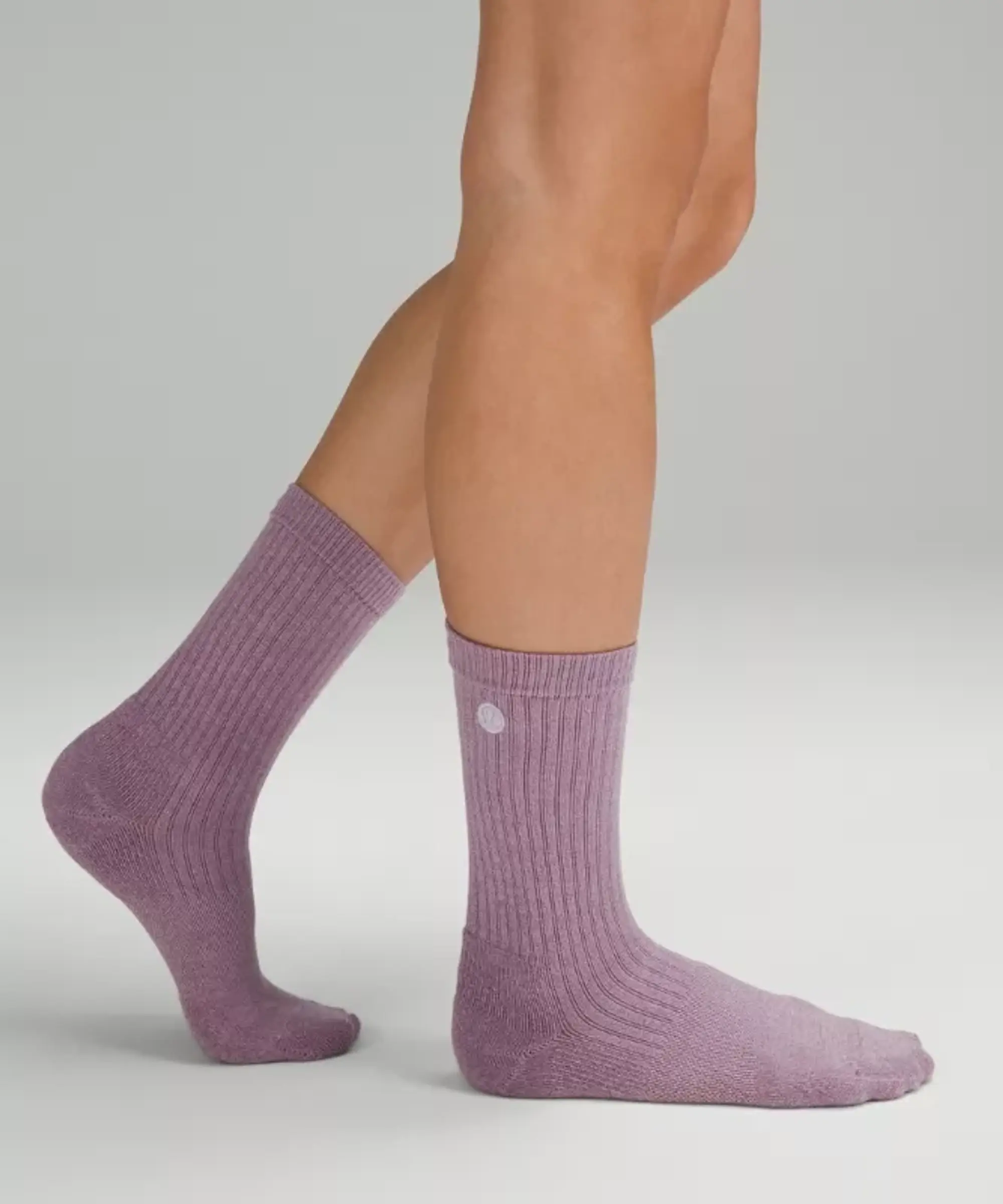 lululemon – Women's Daily Stride Ribbed Comfort Crew Socks – Color Purple/Pastel – Size M