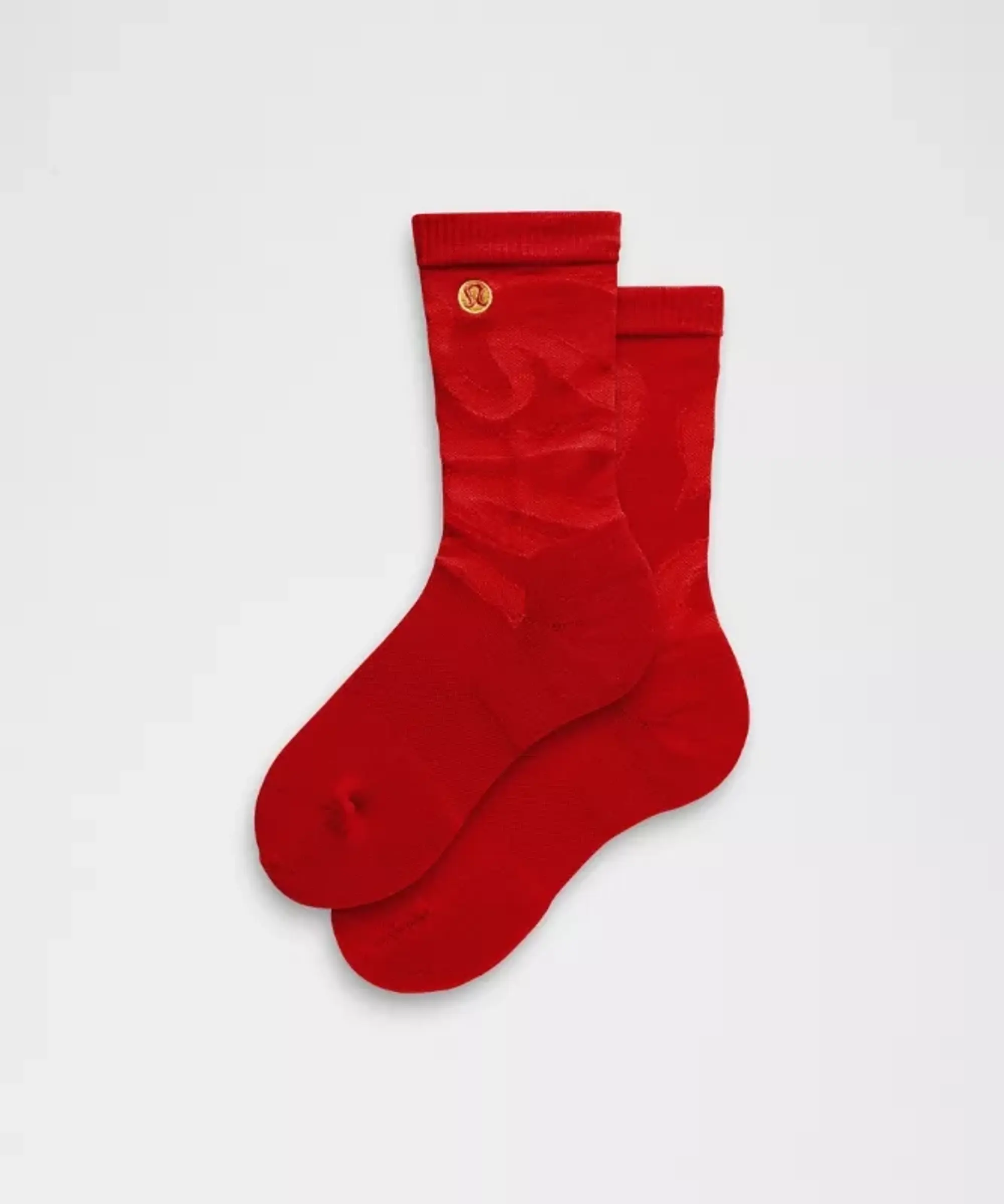 lululemon – Lunar New Year Women's Daily Stride Comfort Crew Socks – Color Dark Red/Red – Size M