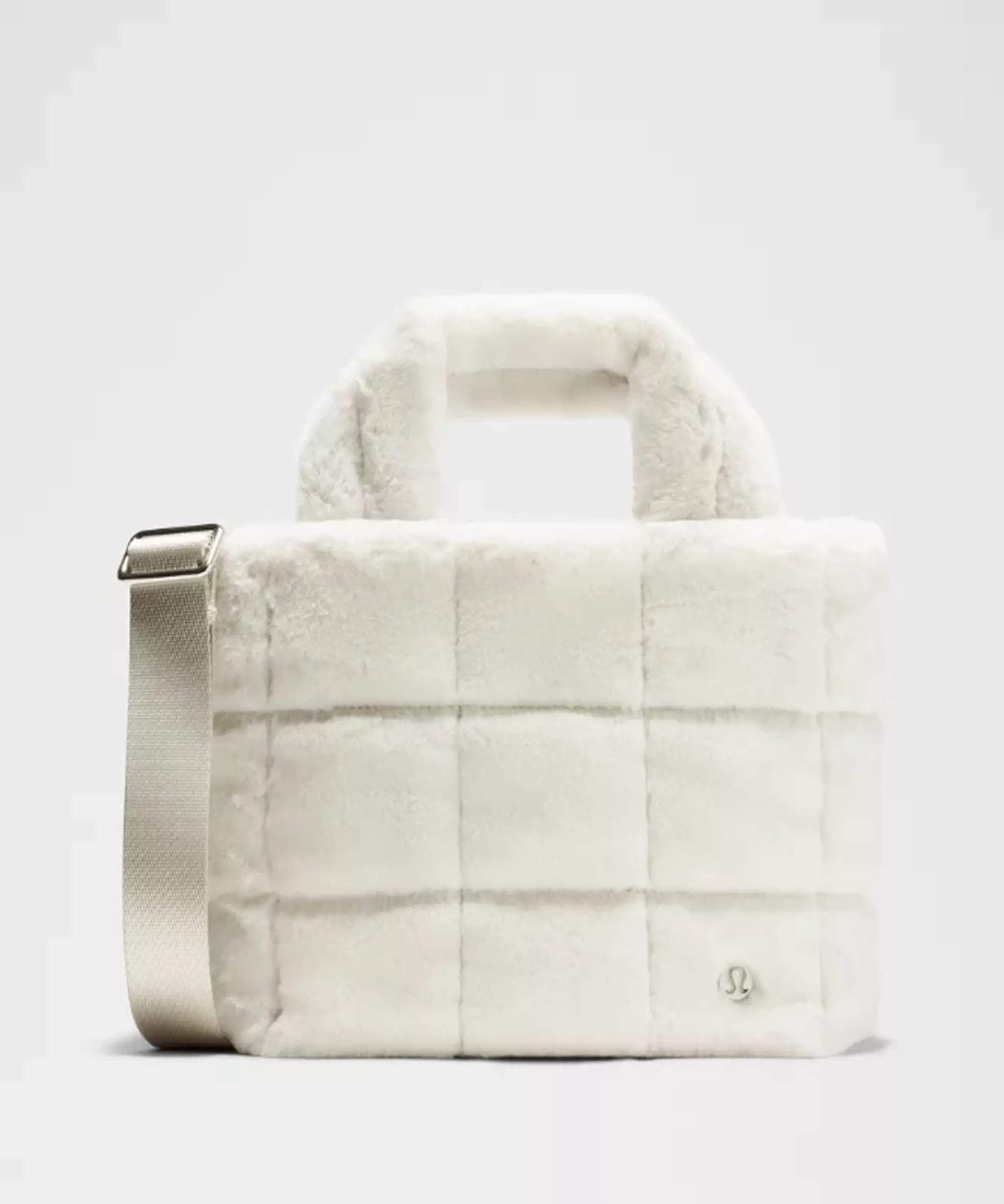 lululemon – Quilted Grid Tote Bag Mini 5L Plush Fleece – Color White