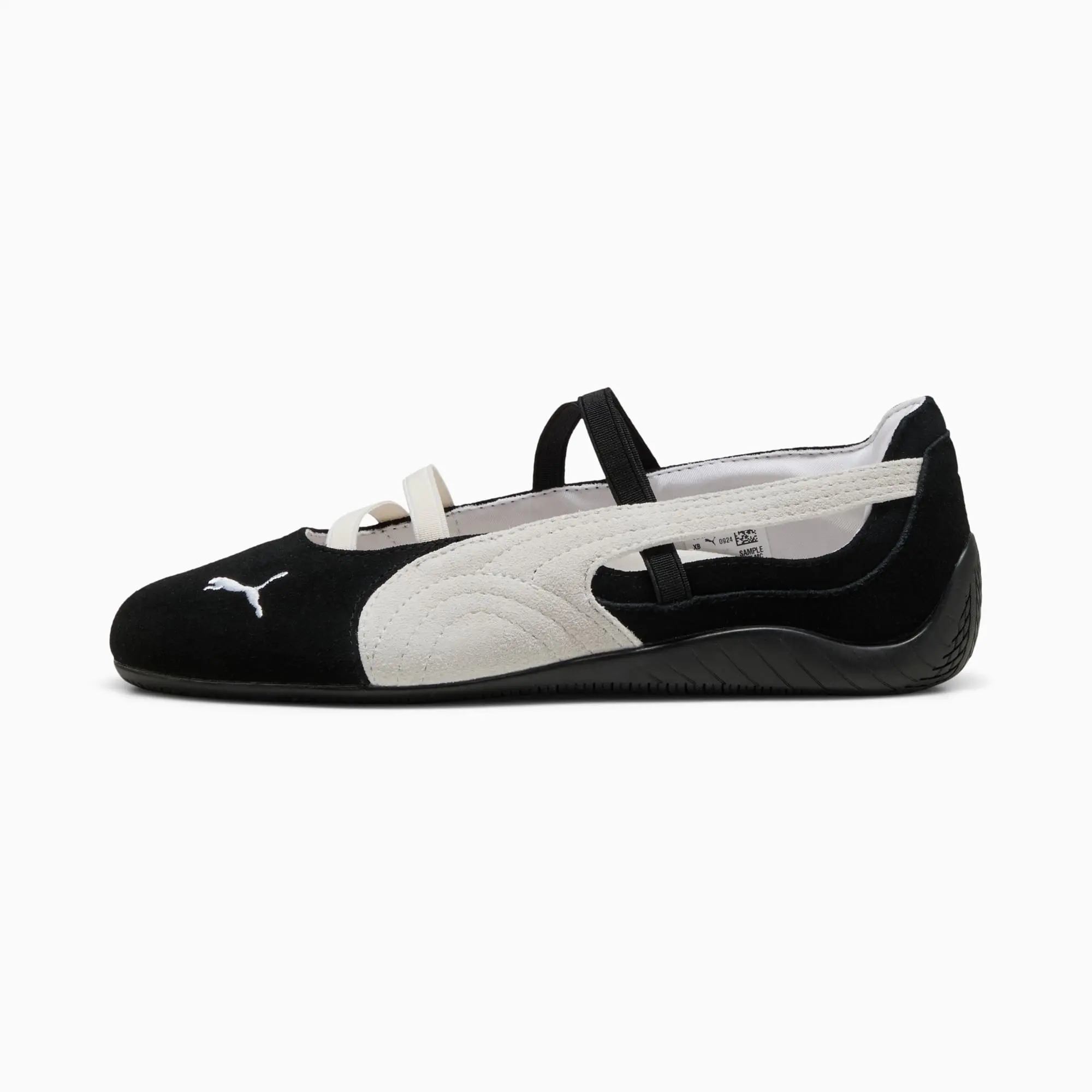 PUMA SpeedCat Suede Ballet Shoes Women, Black/White/Warm White