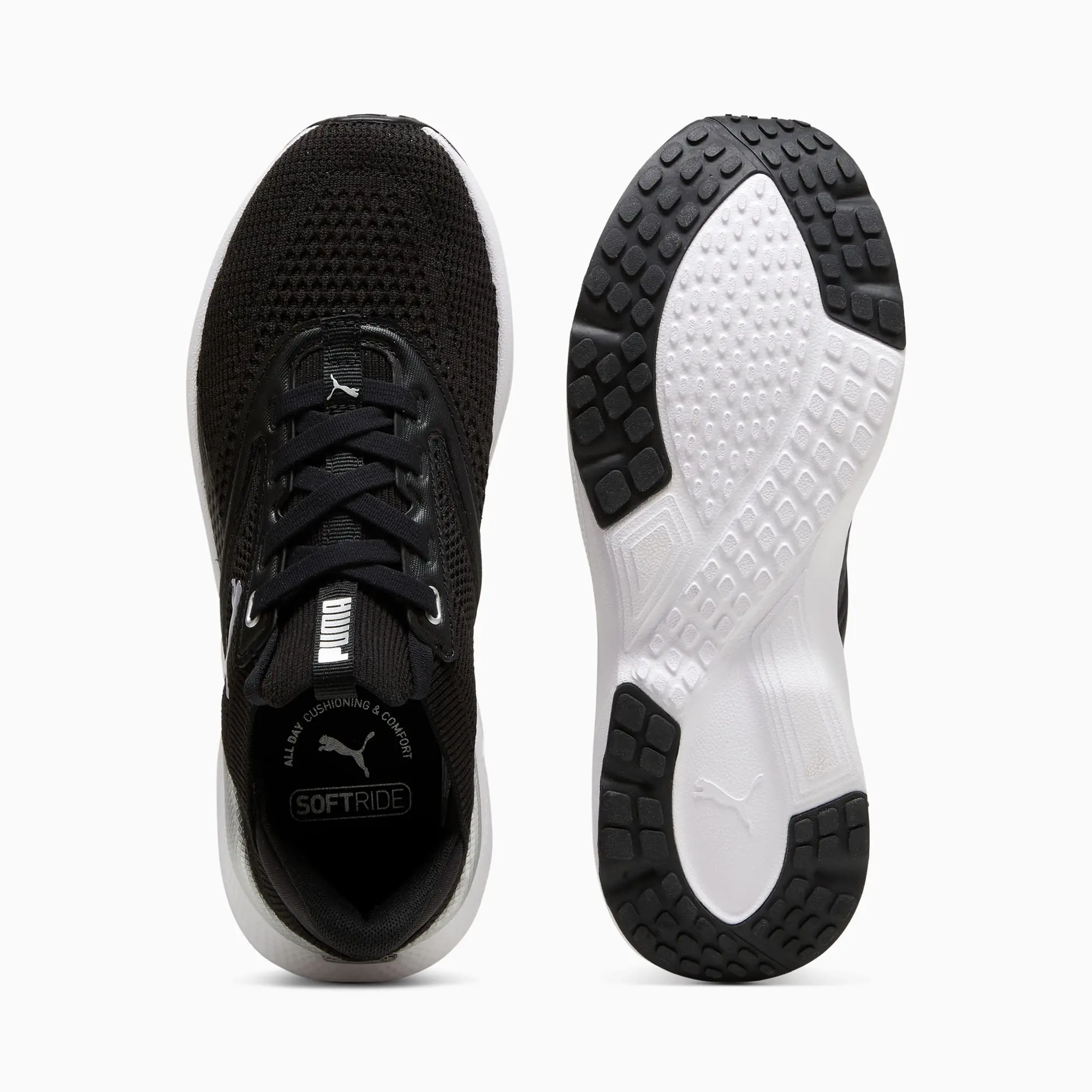 PUMA Softride Mayve Running Shoes Women, Black/White, size 3