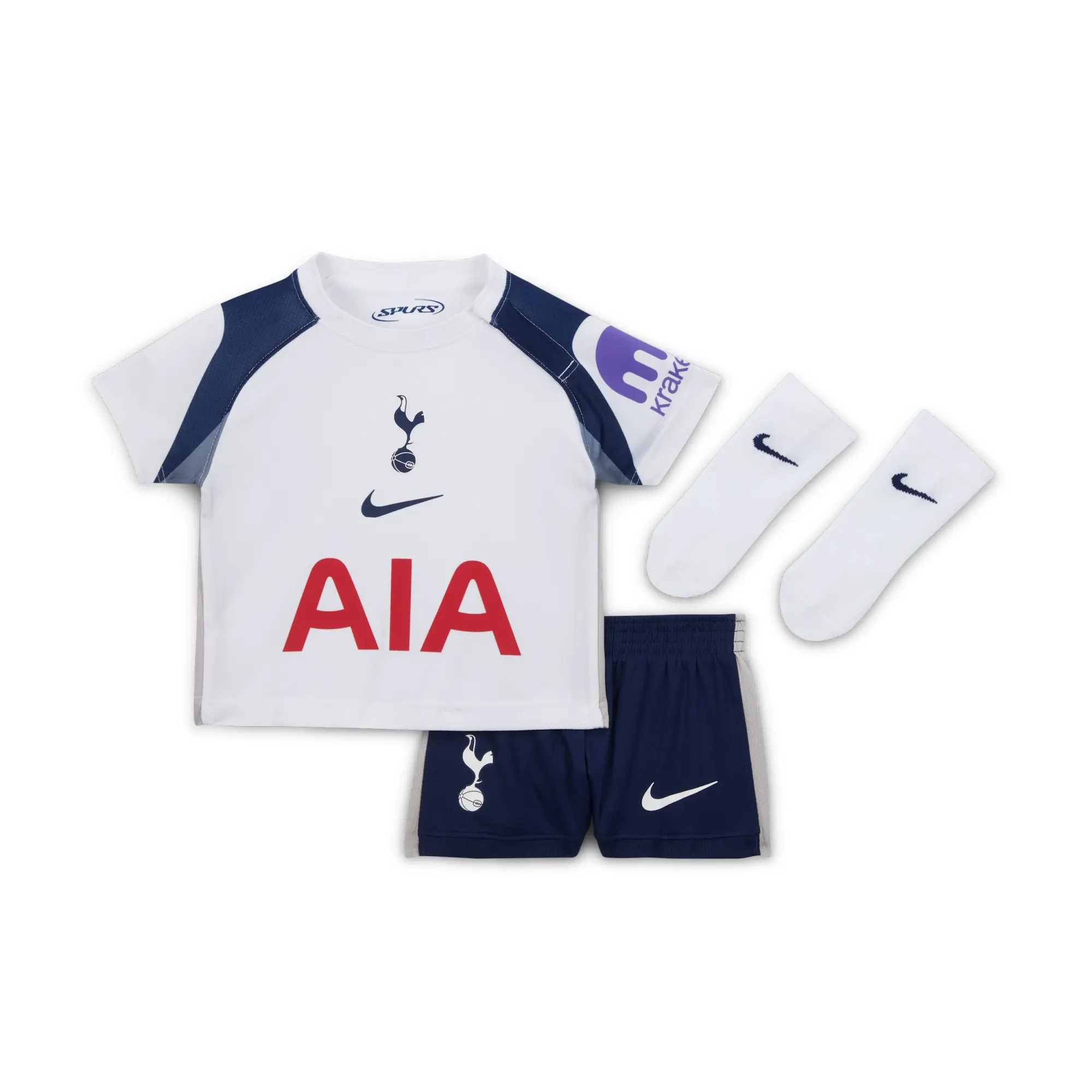 Tottenham Hotspur 2025/26 Stadium Home Baby/Toddler Nike Soccer Replica 3-Piece Kit - White - Sustainable Materials