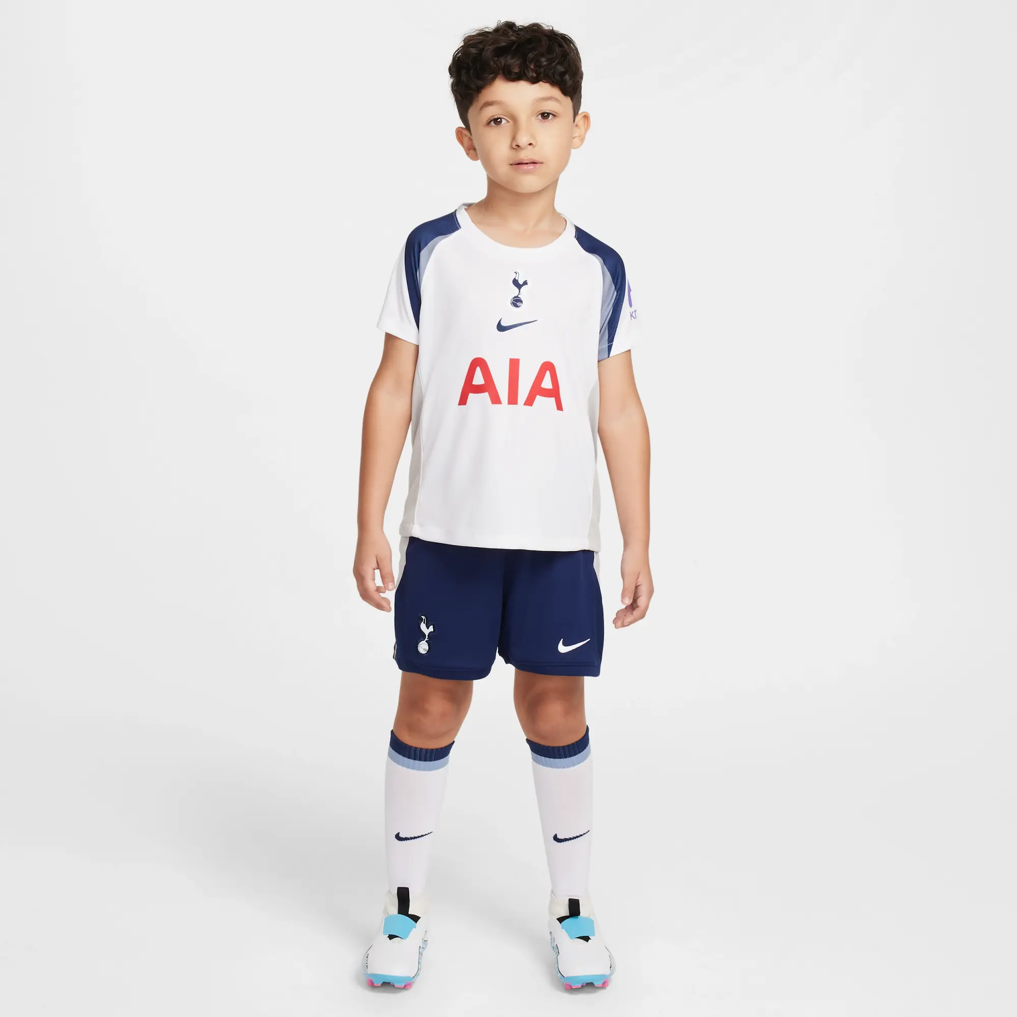 Tottenham Hotspur 2025/26 Stadium Home Little Kids' Nike Soccer Replica 3-Piece Kit - White - Recycled Polyester