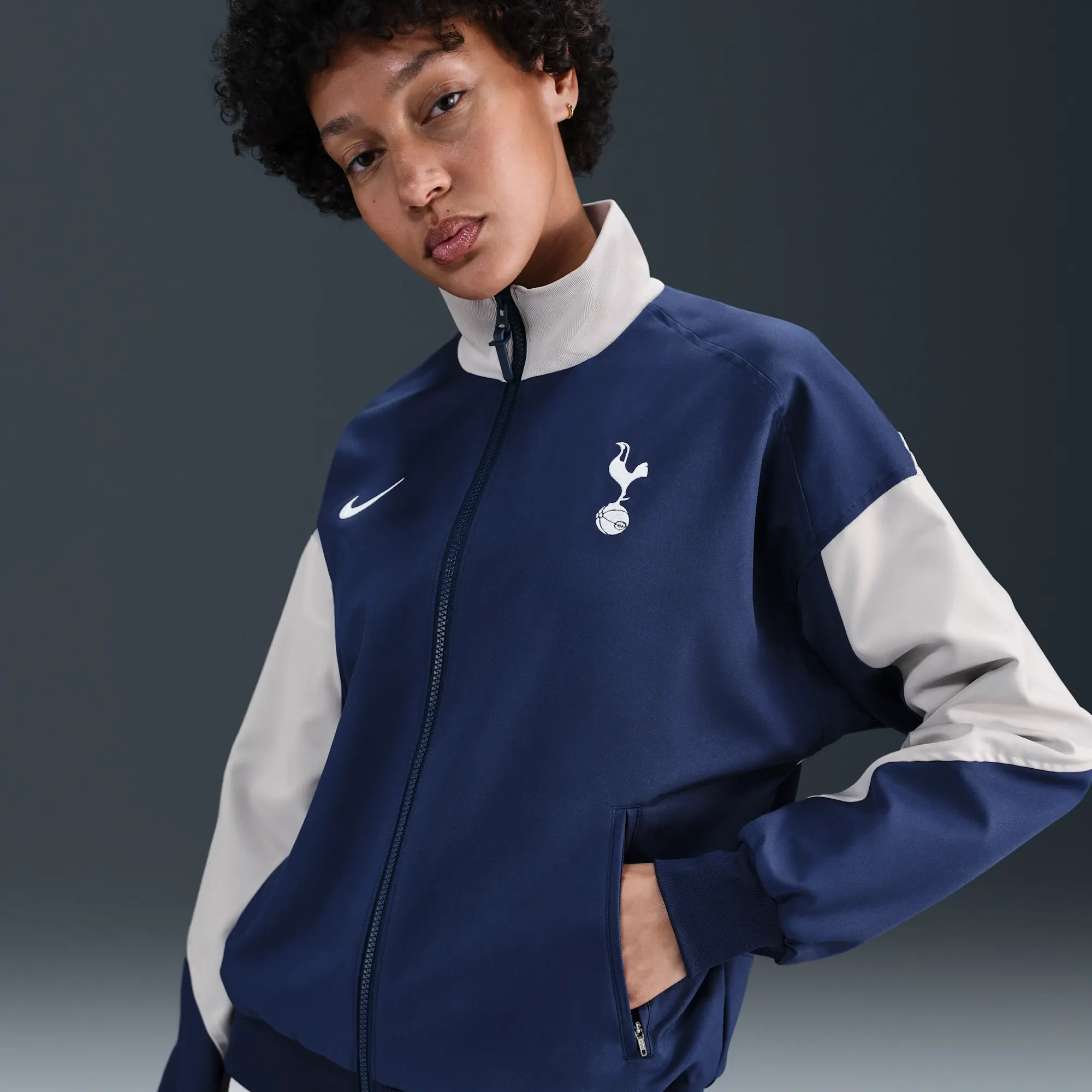 Tottenham Hotspur Strike Home Women's Nike Dri-FIT Football Anthem Jacket - Blue - Sustainable Materials