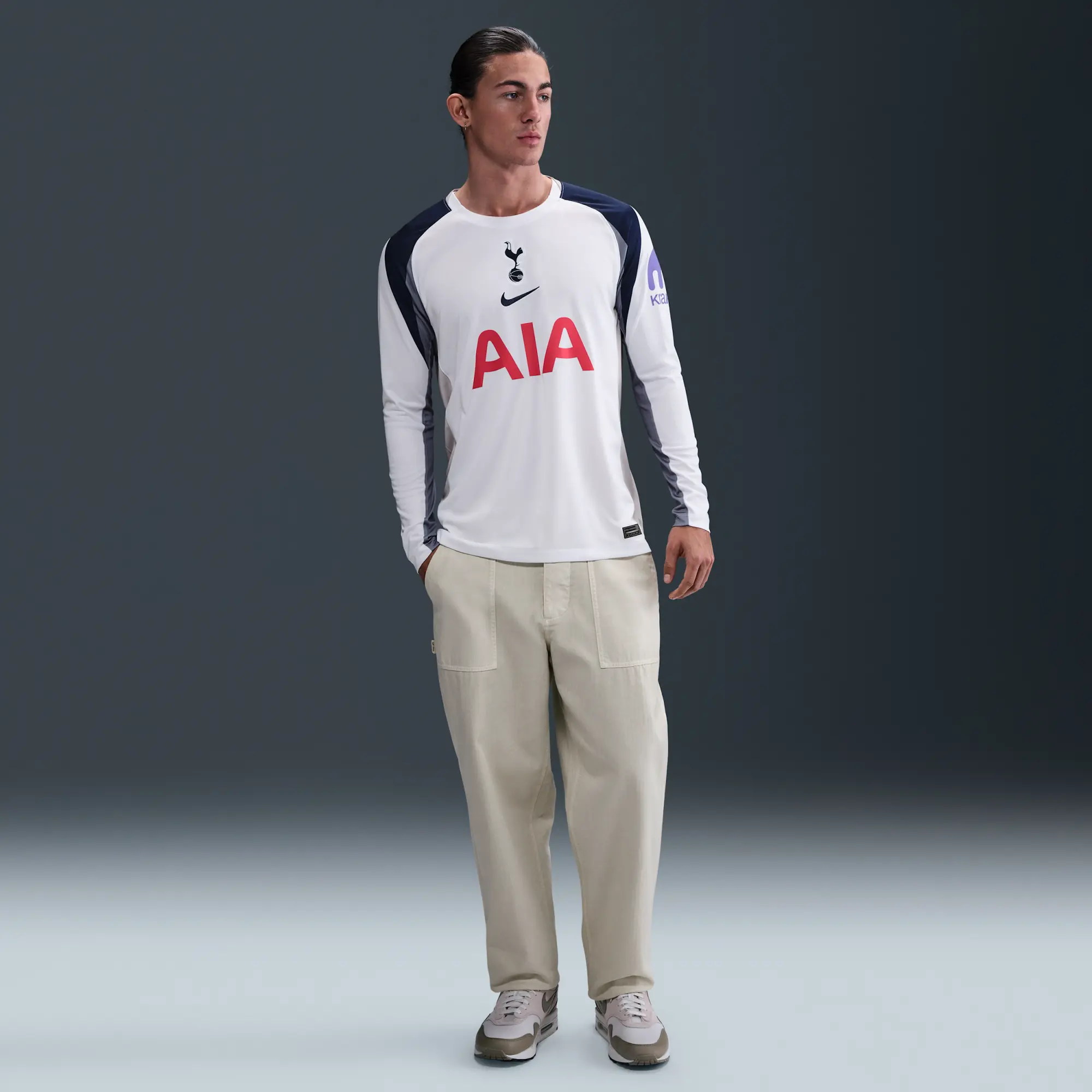 Tottenham Hotspur 2025/26 Stadium Home Men's Nike Dri-FIT Football Replica Long-Sleeve Shirt - White - Recycled Polyester
