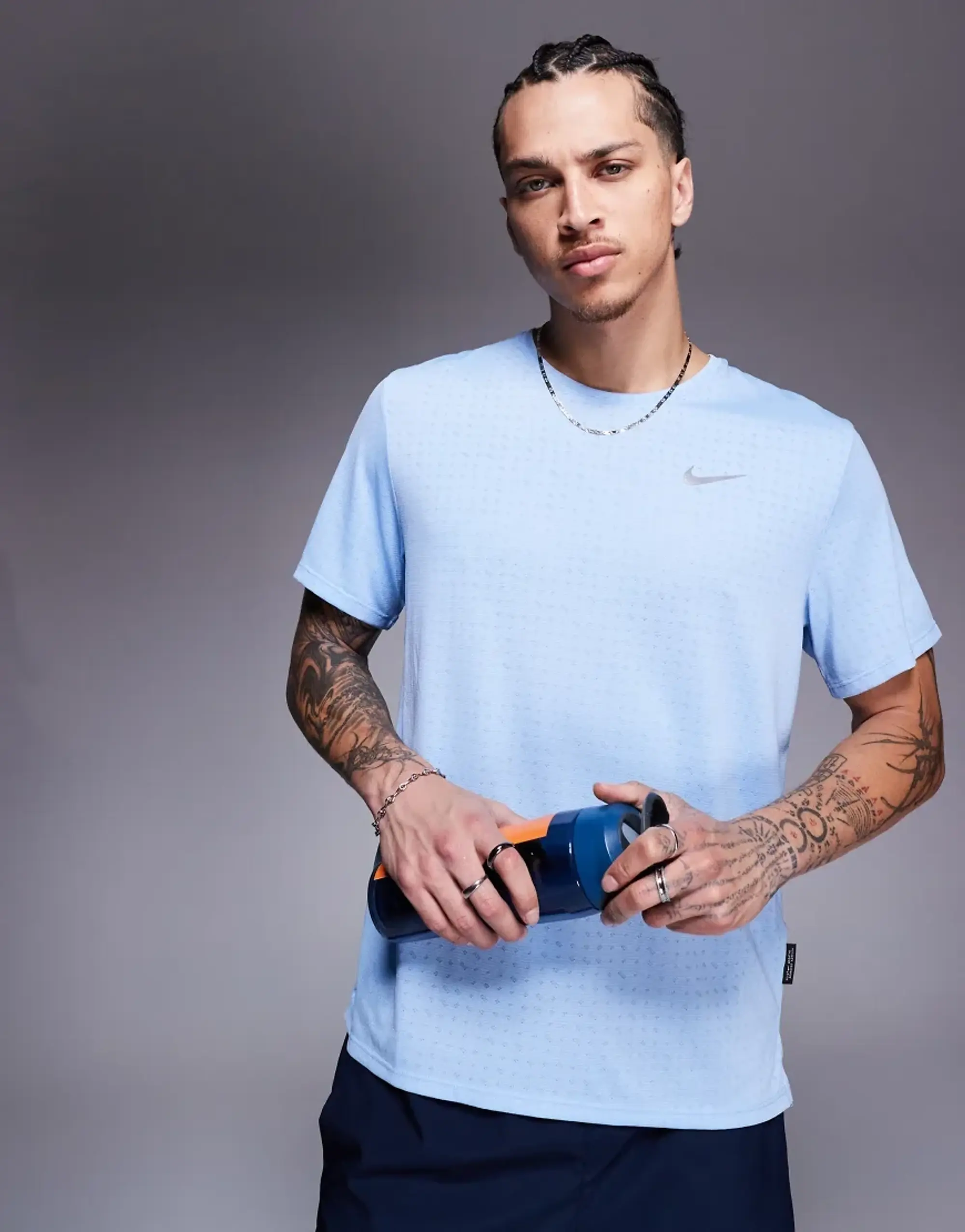 Nike Miler Breathe T-Shirt - Blue - Mens