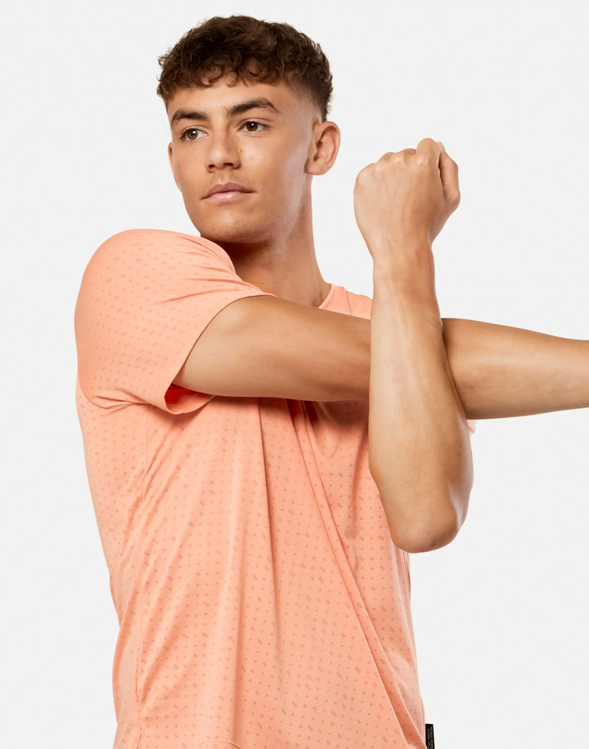 Men's Nike Miler Breathe T-Shirt in Orange/Silver 