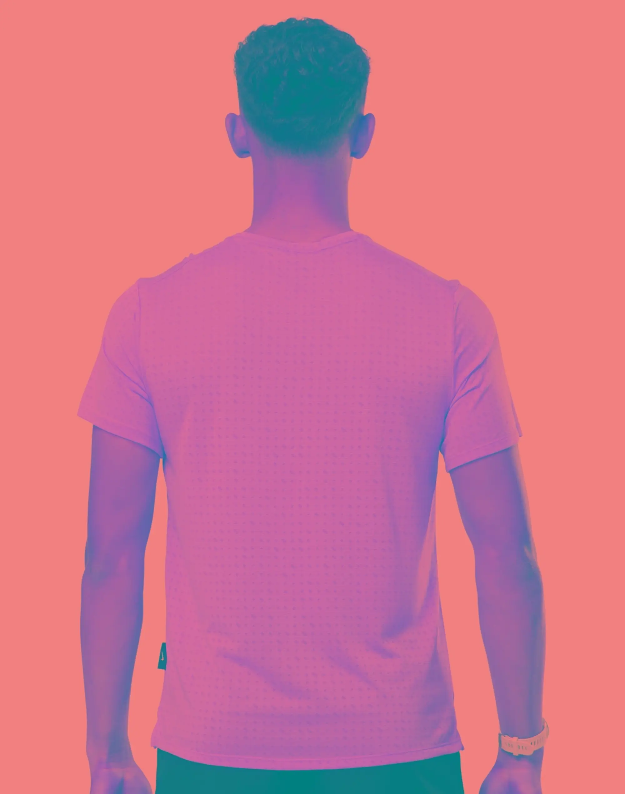 Men's Nike Miler Breathe T-Shirt in Orange/Silver 