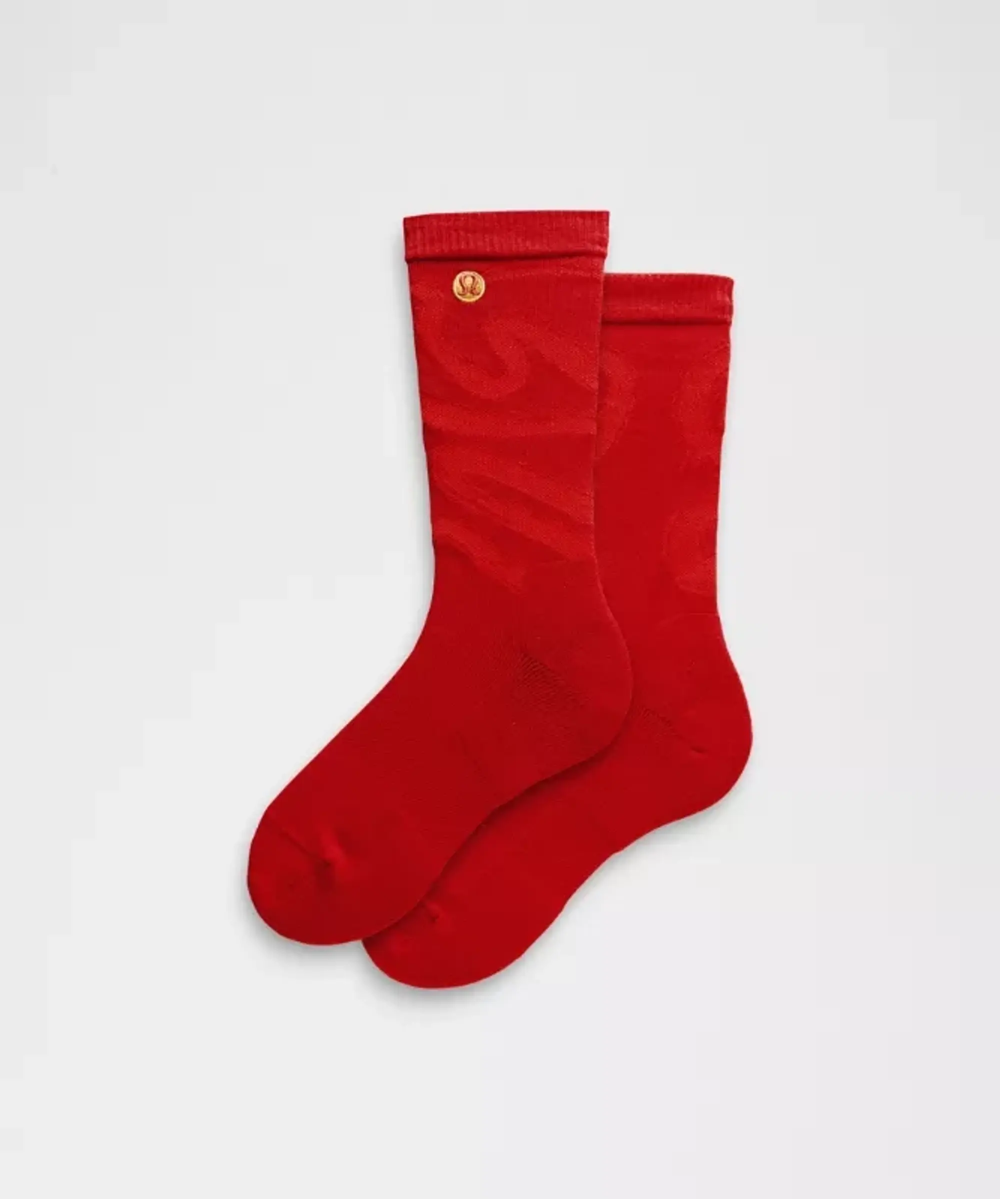 lululemon – Lunar New Year Men's Daily Stride Comfort Crew Socks – Color Dark Red/Red – Size L