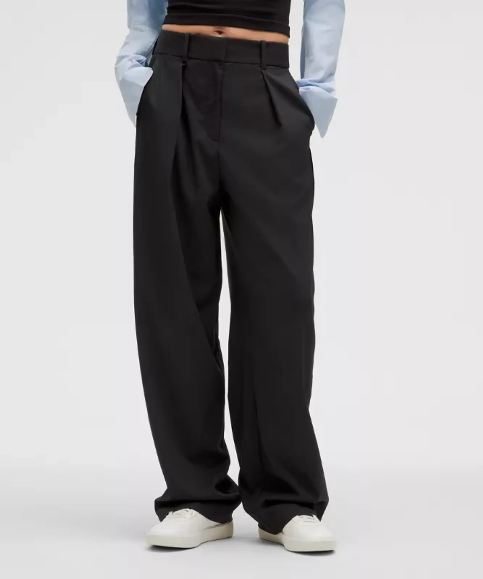 lululemon – Women's Pleat-Front High-Rise Trousers Regular – Color Black – Size 0