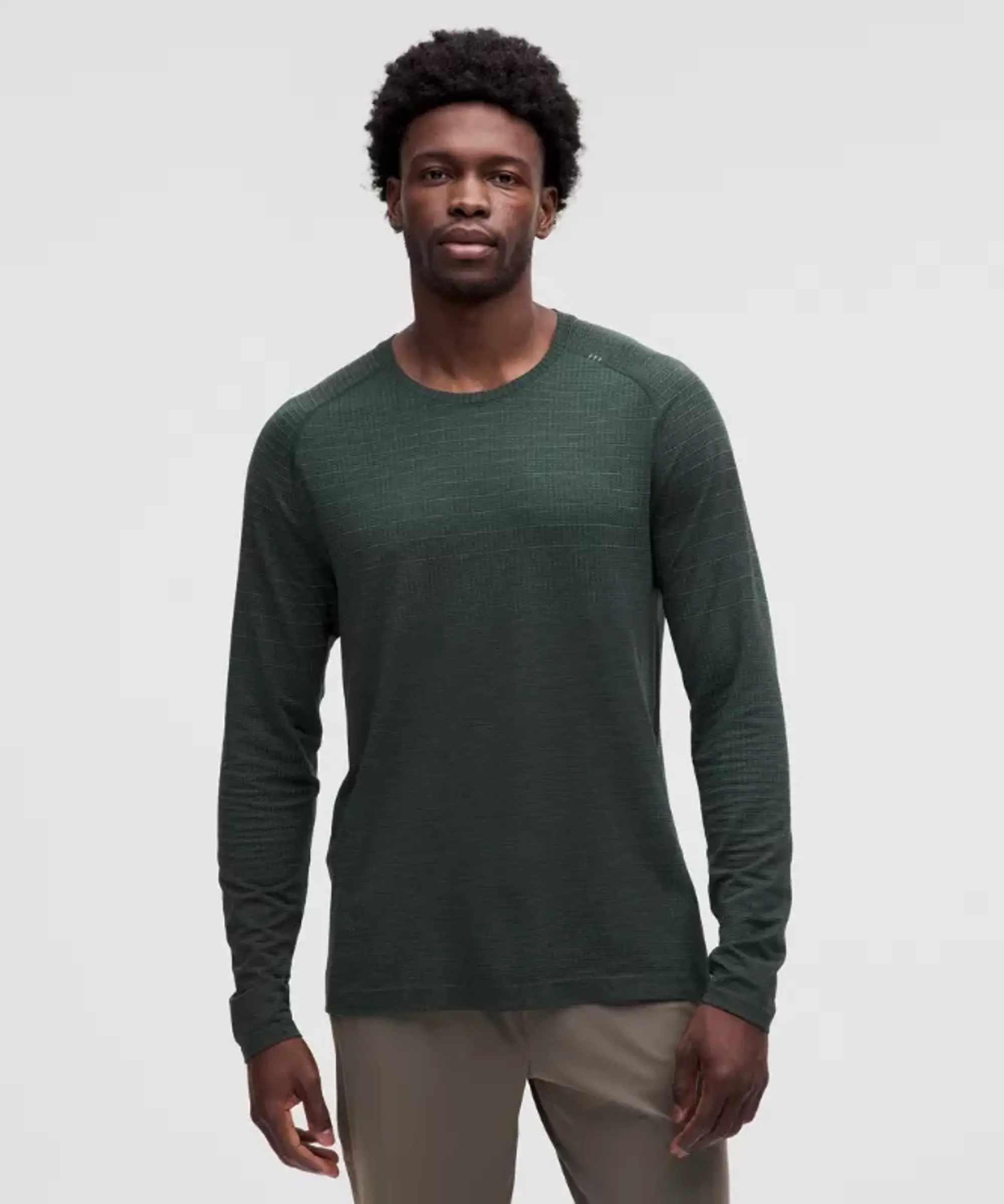 lululemon – Men's Metal Vent Tech Long-Sleeve Shirt Glow Stripe – Color Green – Size M
