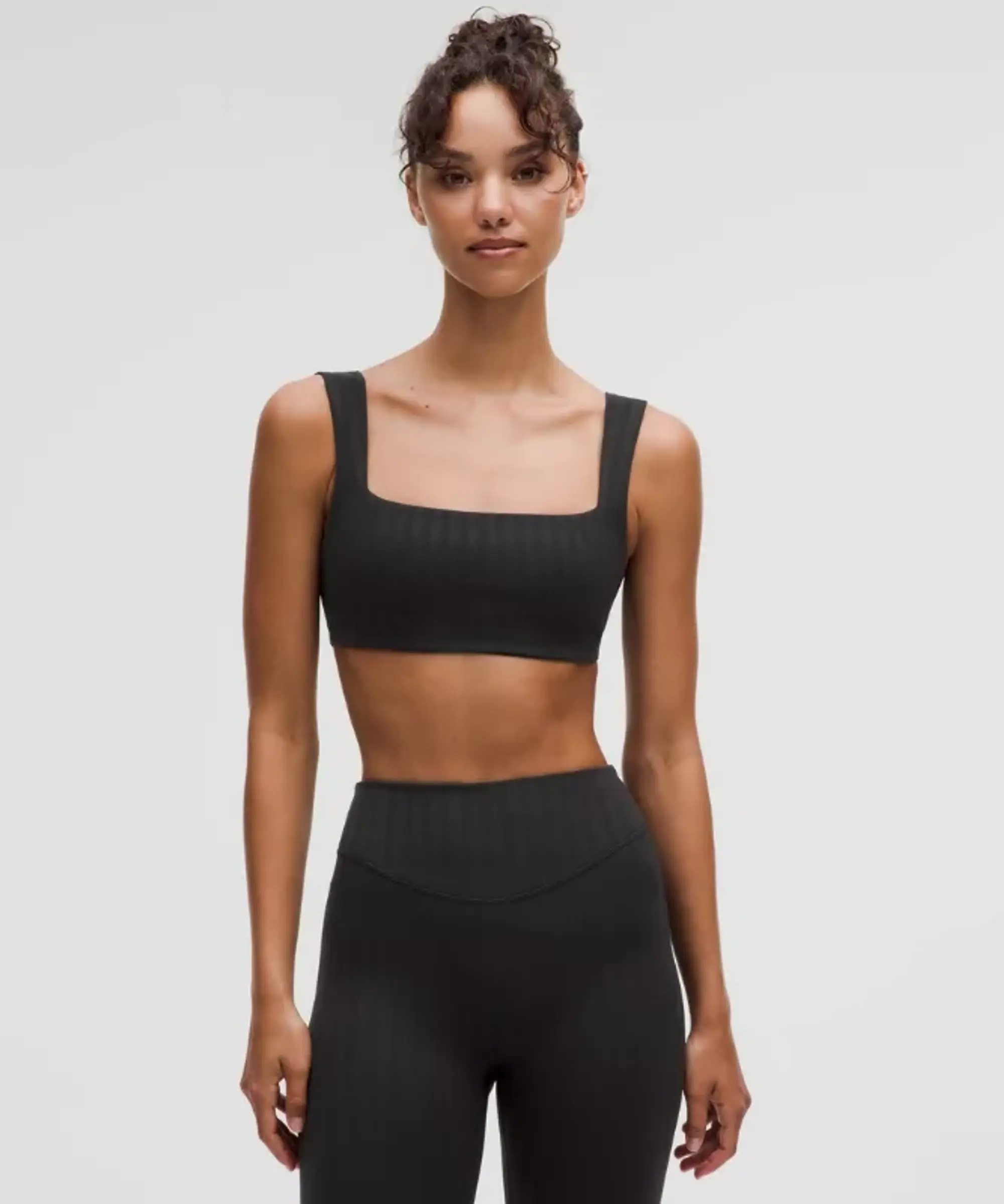 lululemon – Women's Wunder Under Sports Bra Light Support, A/B Cup Tonal Stripe – Color Black – Size L