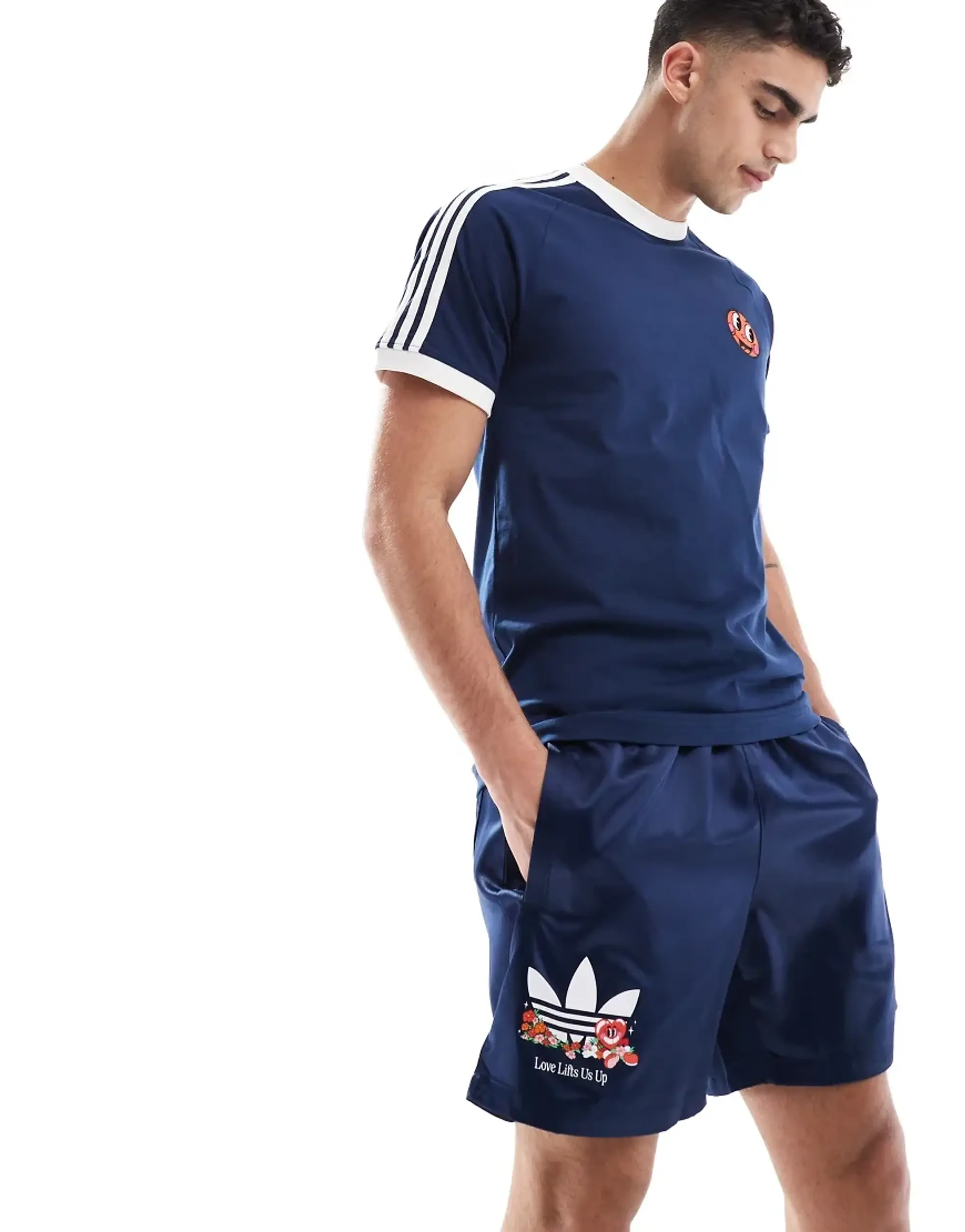 Adidas Originals Q2 Made By Nelson Sprinter Shorts In Night Indigo-Blue