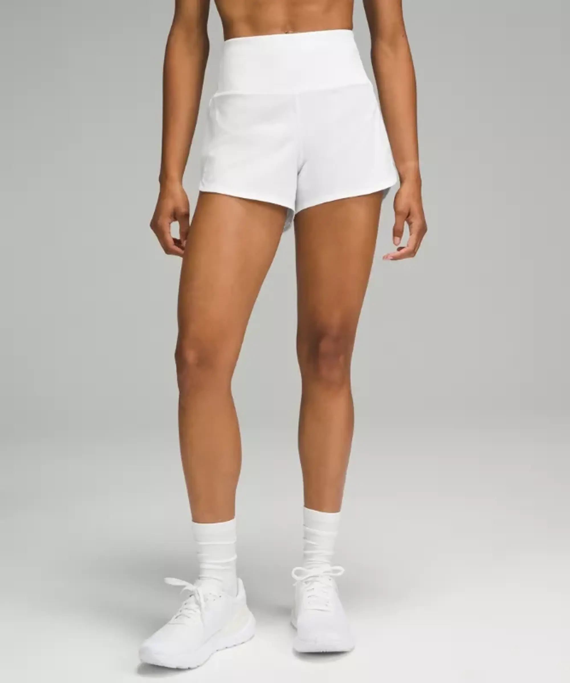 lululemon – Women's Speed Up High-Rise Lined Shorts – 4" – Color White – Size 12