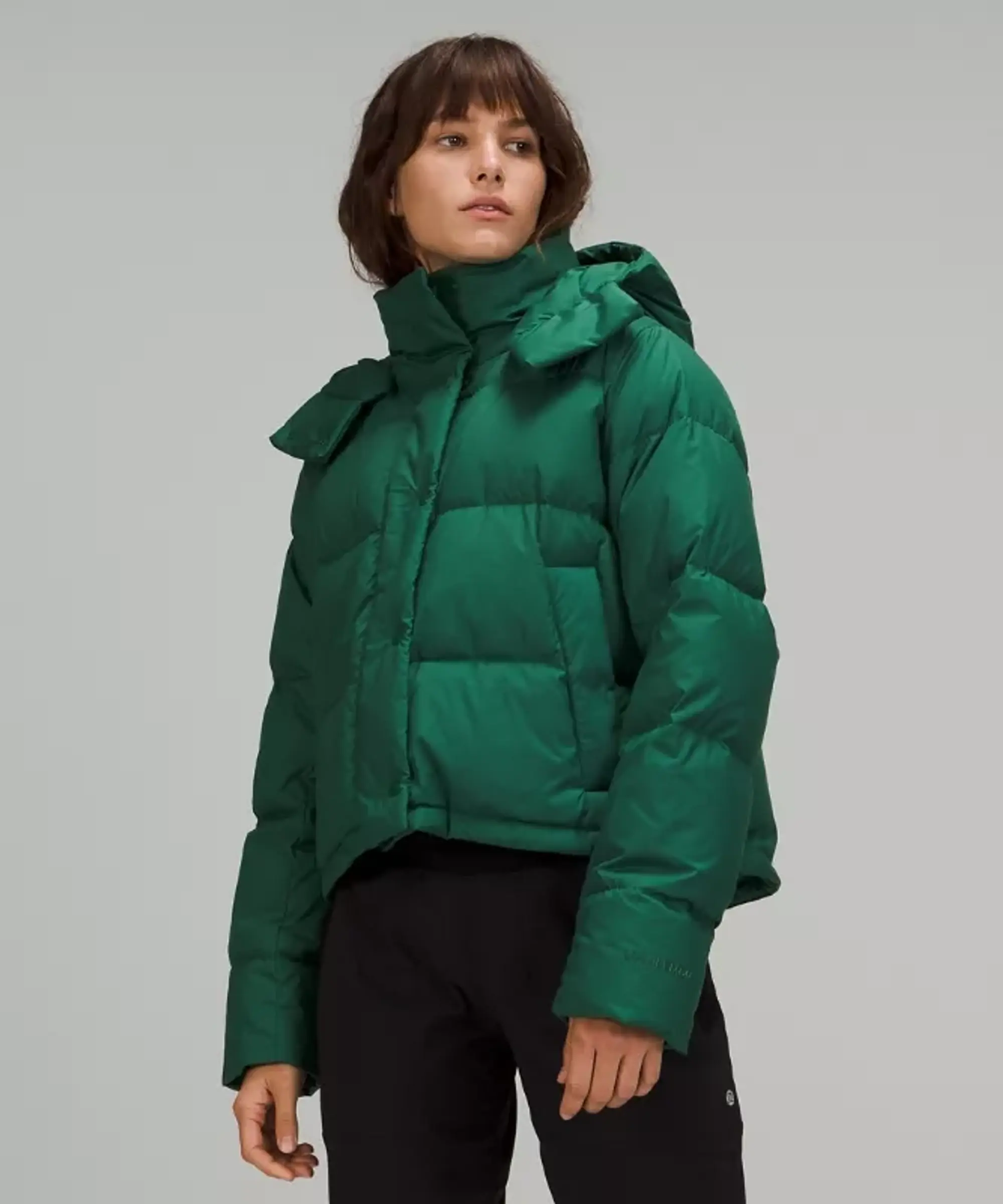 lululemon – Women's Wunder Puff 600-Down-Fill Cropped Jacket – Color Green – Size 10