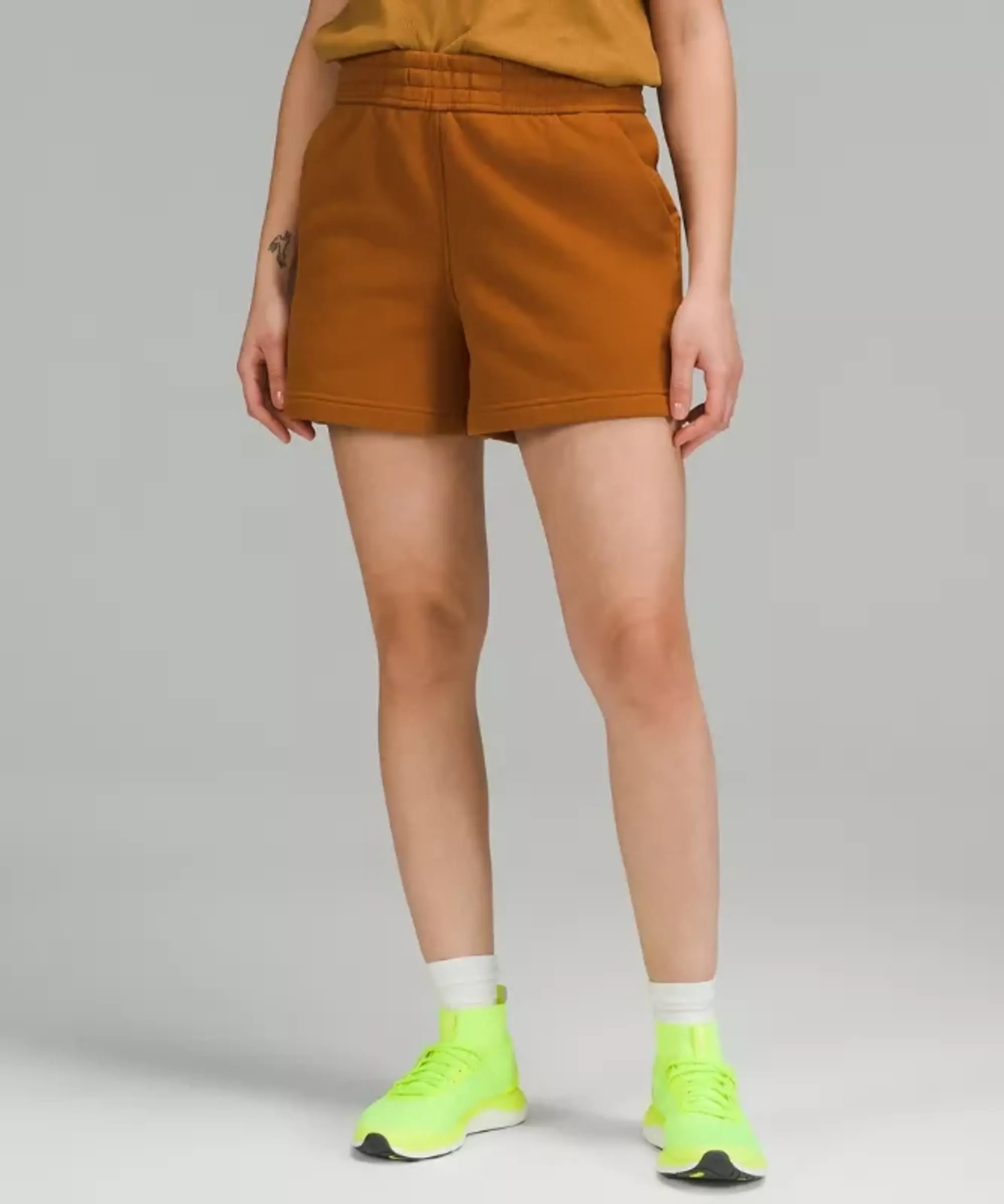 lululemon – Women's Loungeful High-Rise Shorts – 4" – Color Brown/Orange – Size 0