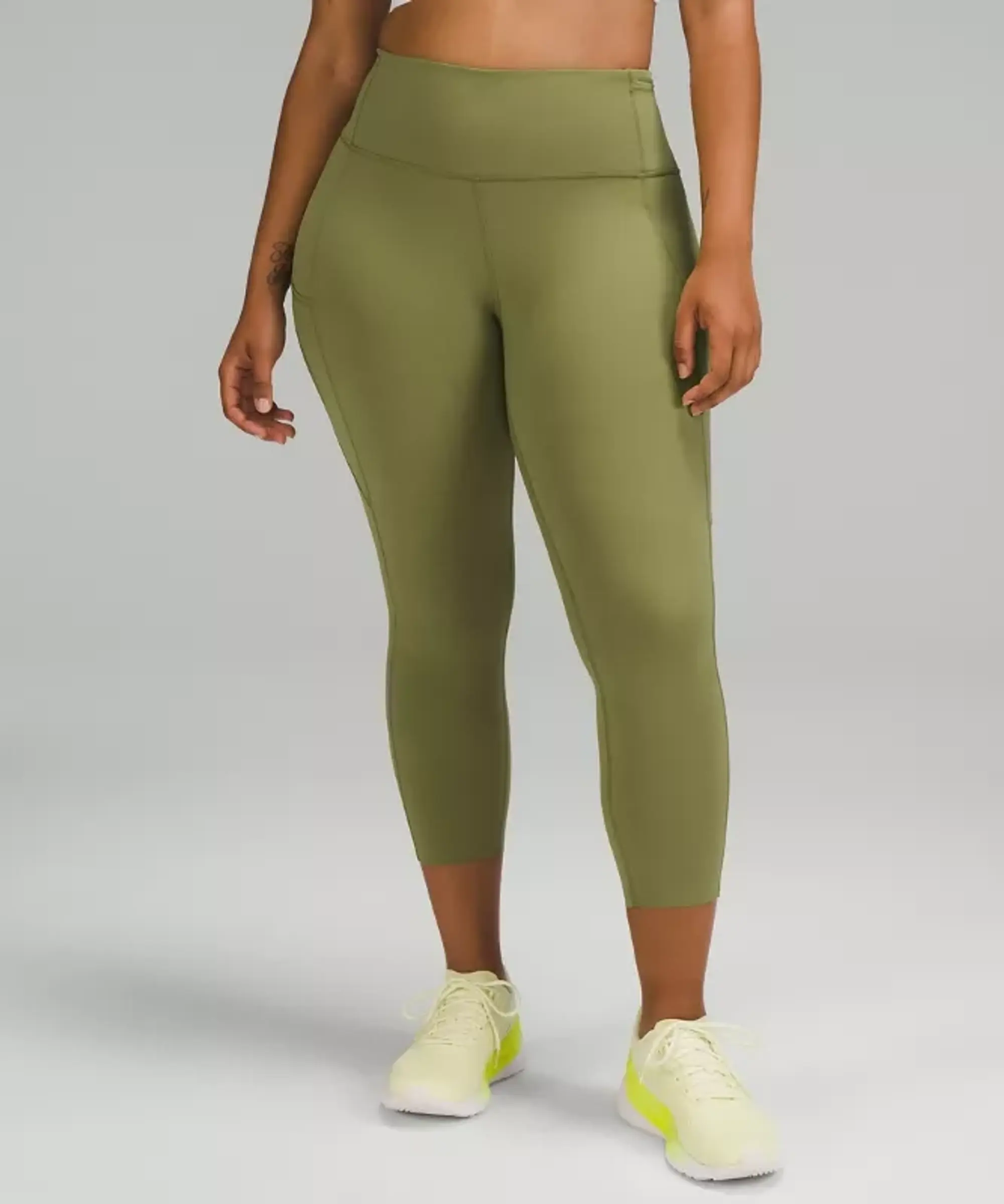lululemon – Women's Fast and Free High-Rise Crop Leggings – 23" – Color Green – Size 14