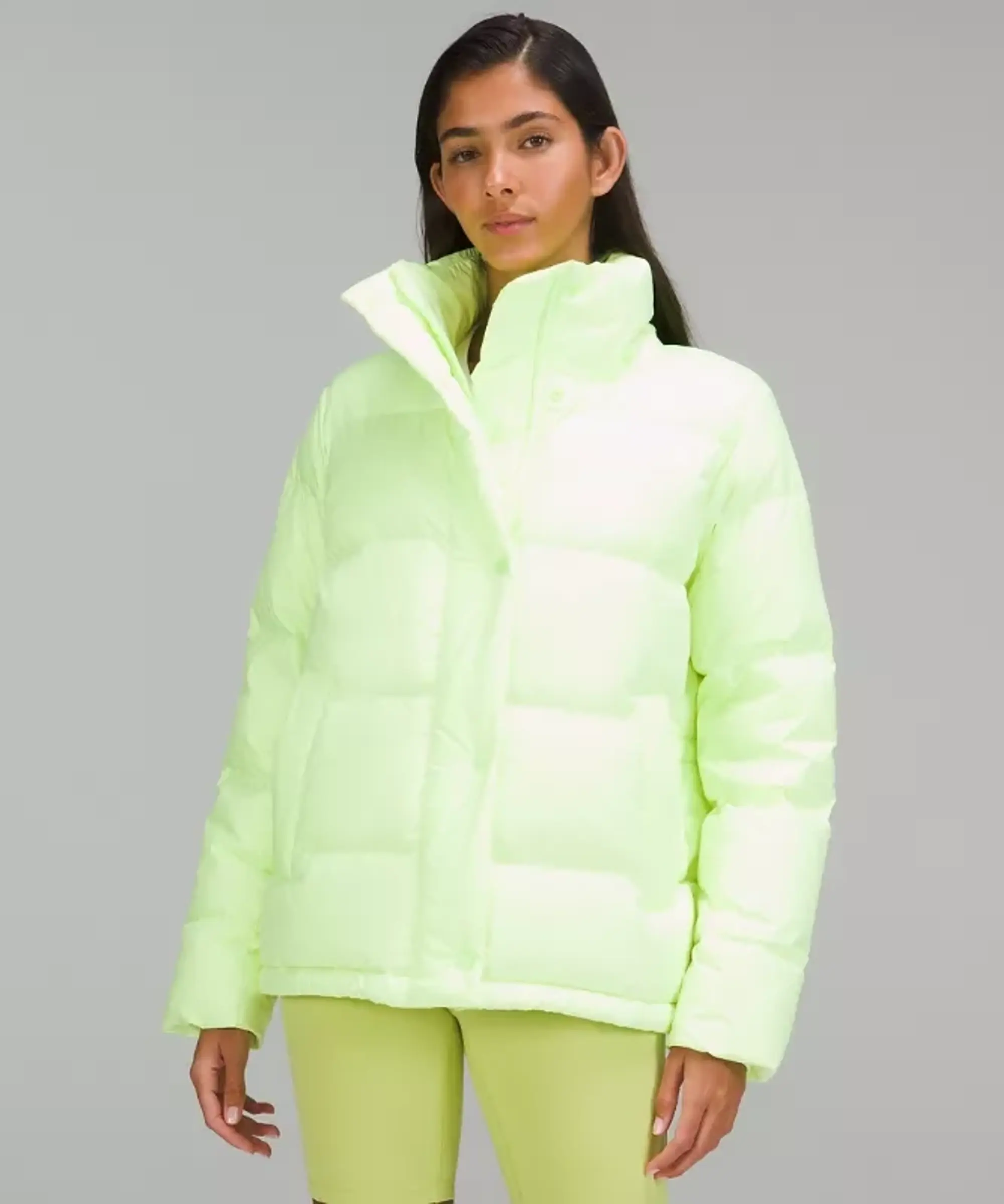 lululemon – Women's Wunder Puff 600-Down-Fill Jacket – Color Green/Neon – Size 10