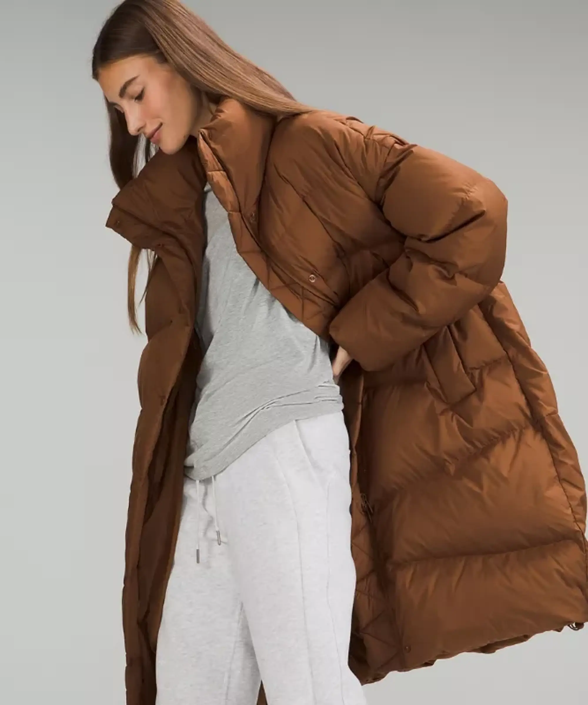 lululemon – Women's Long Oversized Down Jacket – Color Brown – Size M/L